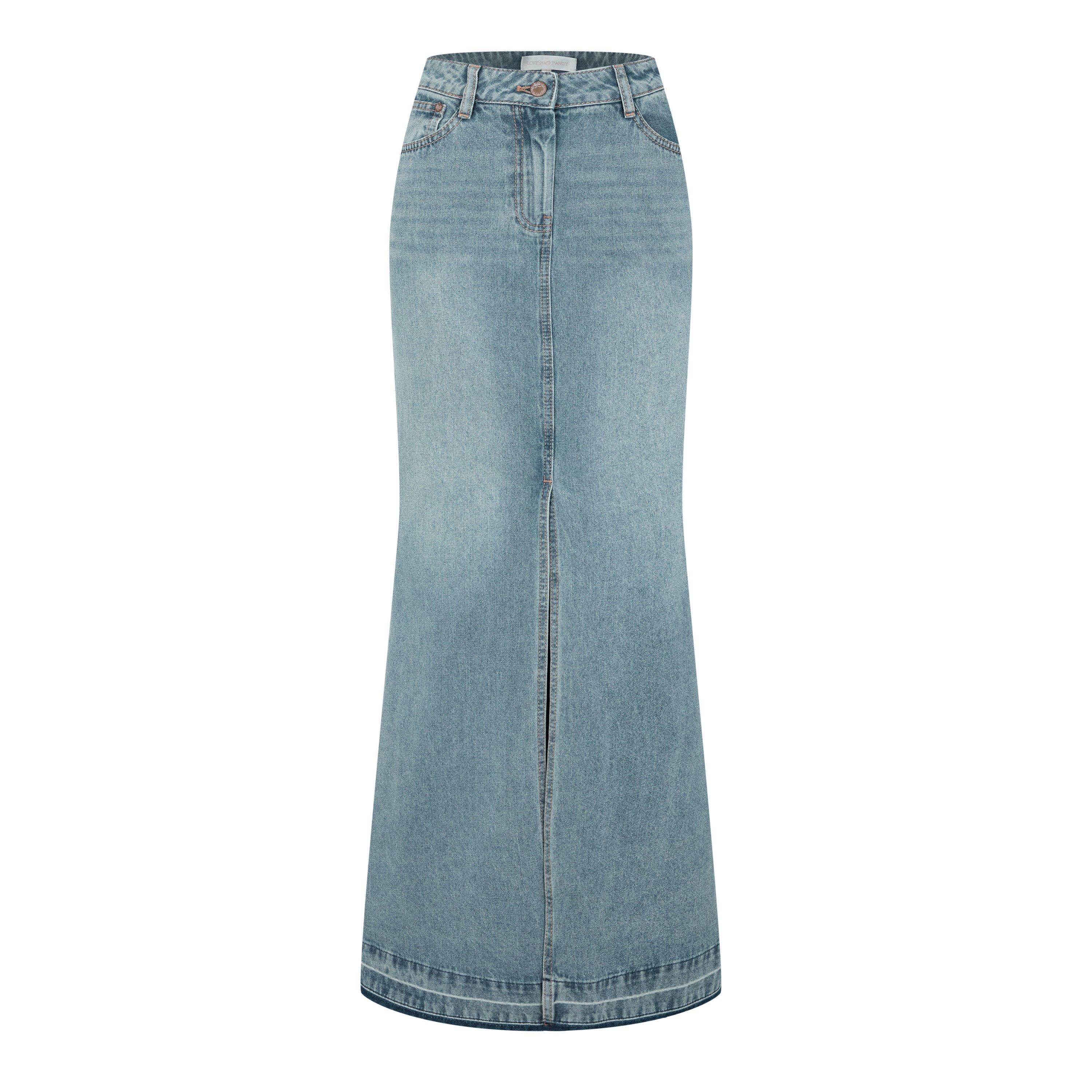 Montauk Blue - LoveshackFancy - Women's Risia Denim Skirt - 5