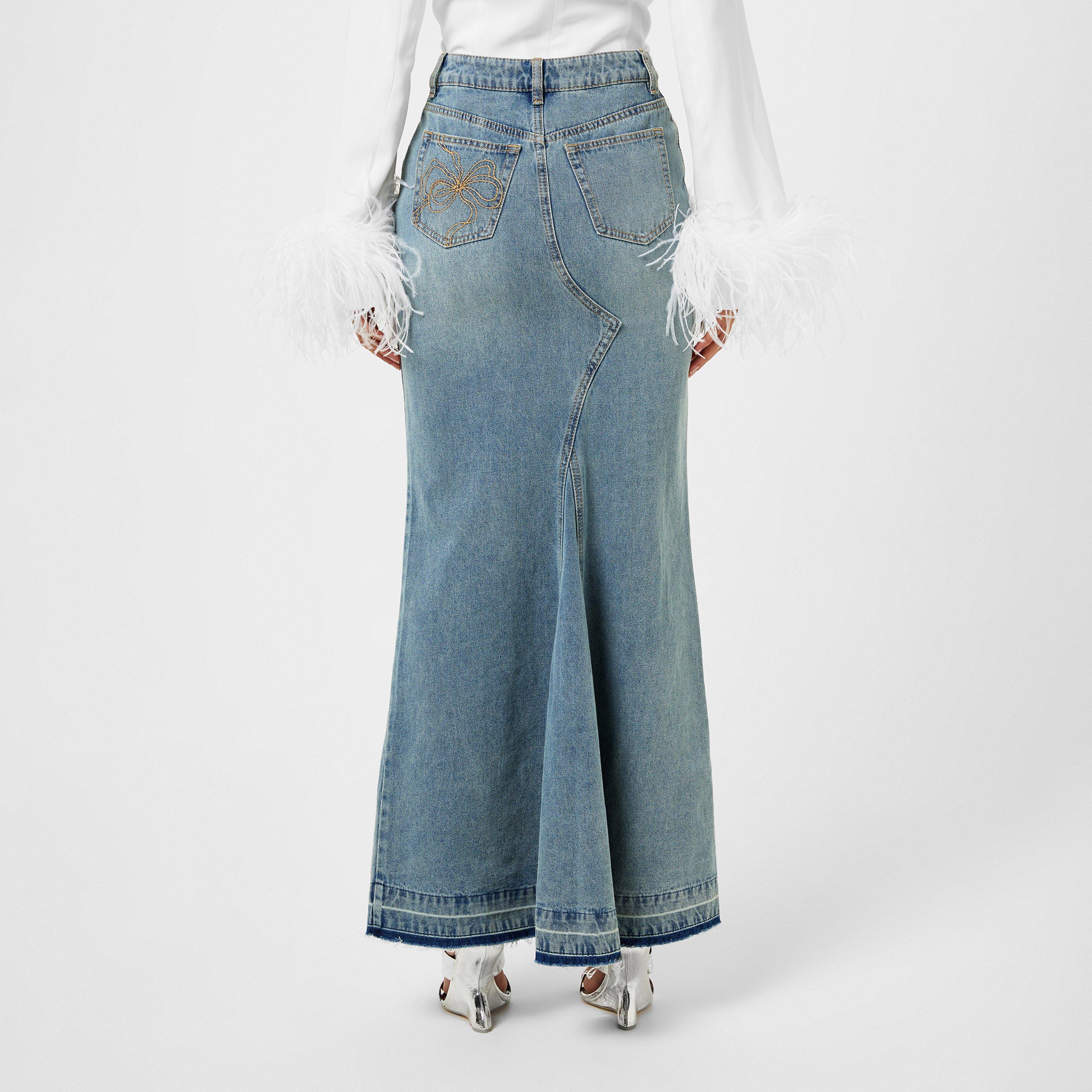 Montauk Blue - LoveshackFancy - Women's Risia Denim Skirt - 3