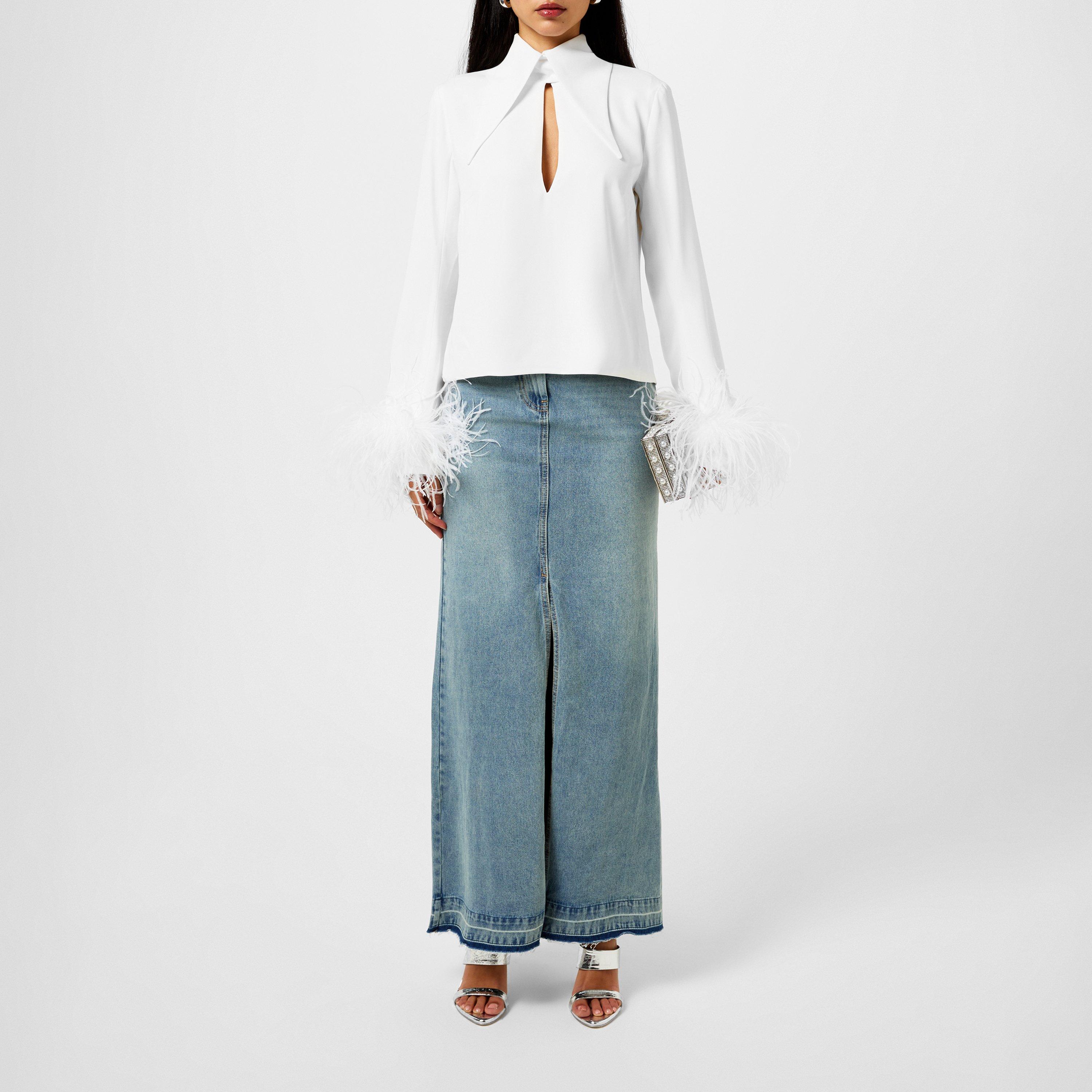 Montauk Blue - LoveshackFancy - Women's Risia Denim Skirt - 4