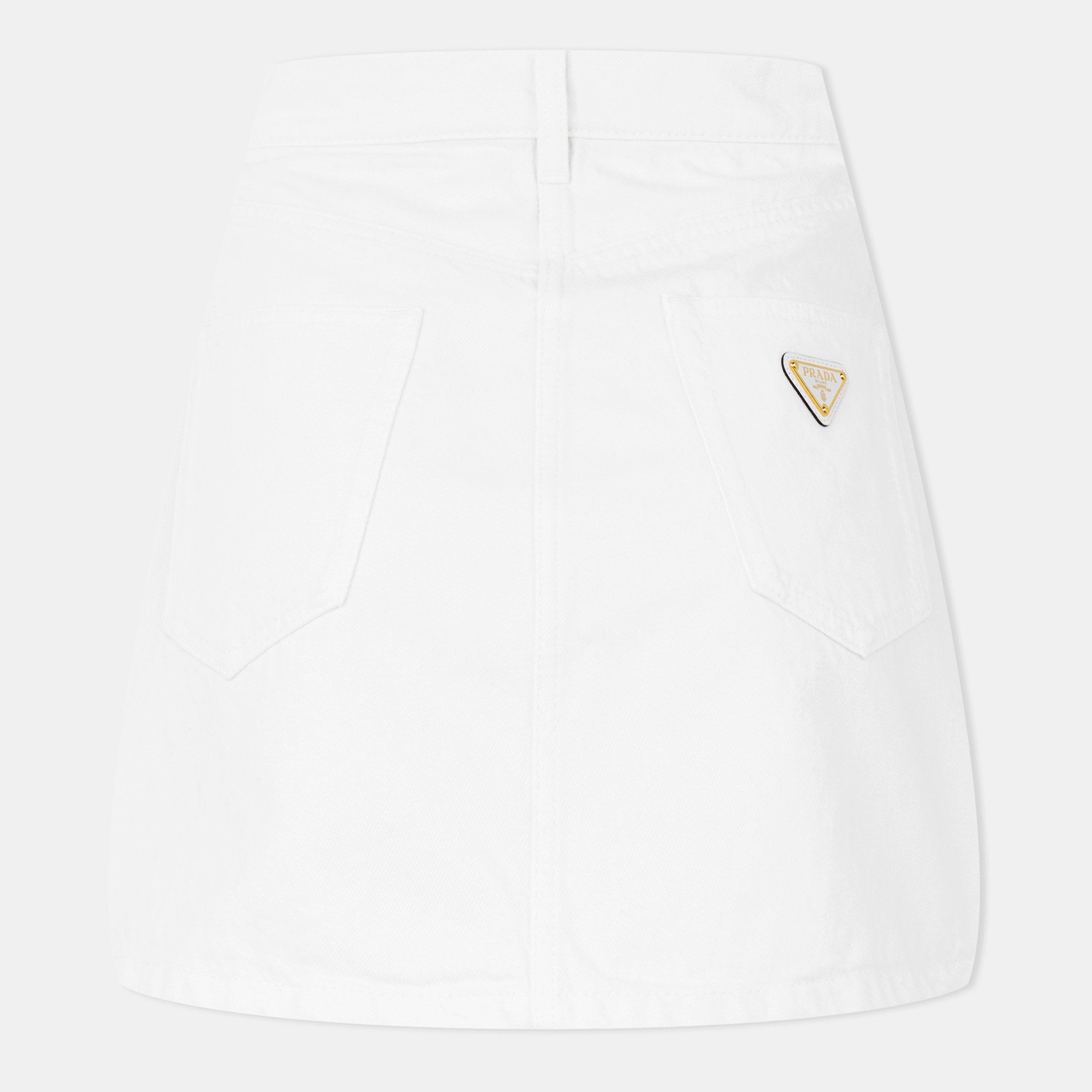 White - Prada - Denim Mini Skirt - 2