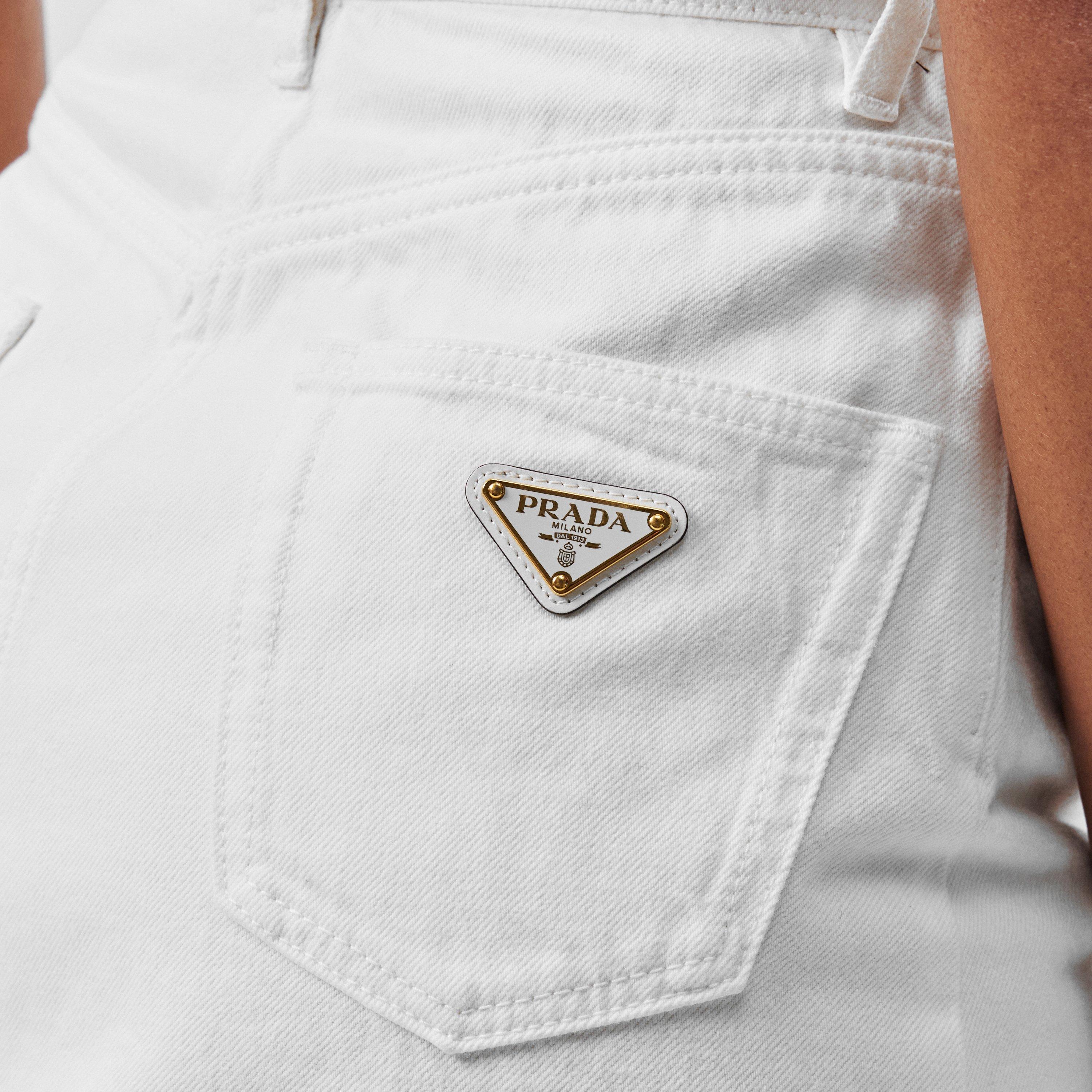 White - Prada - Denim Mini Skirt - 5