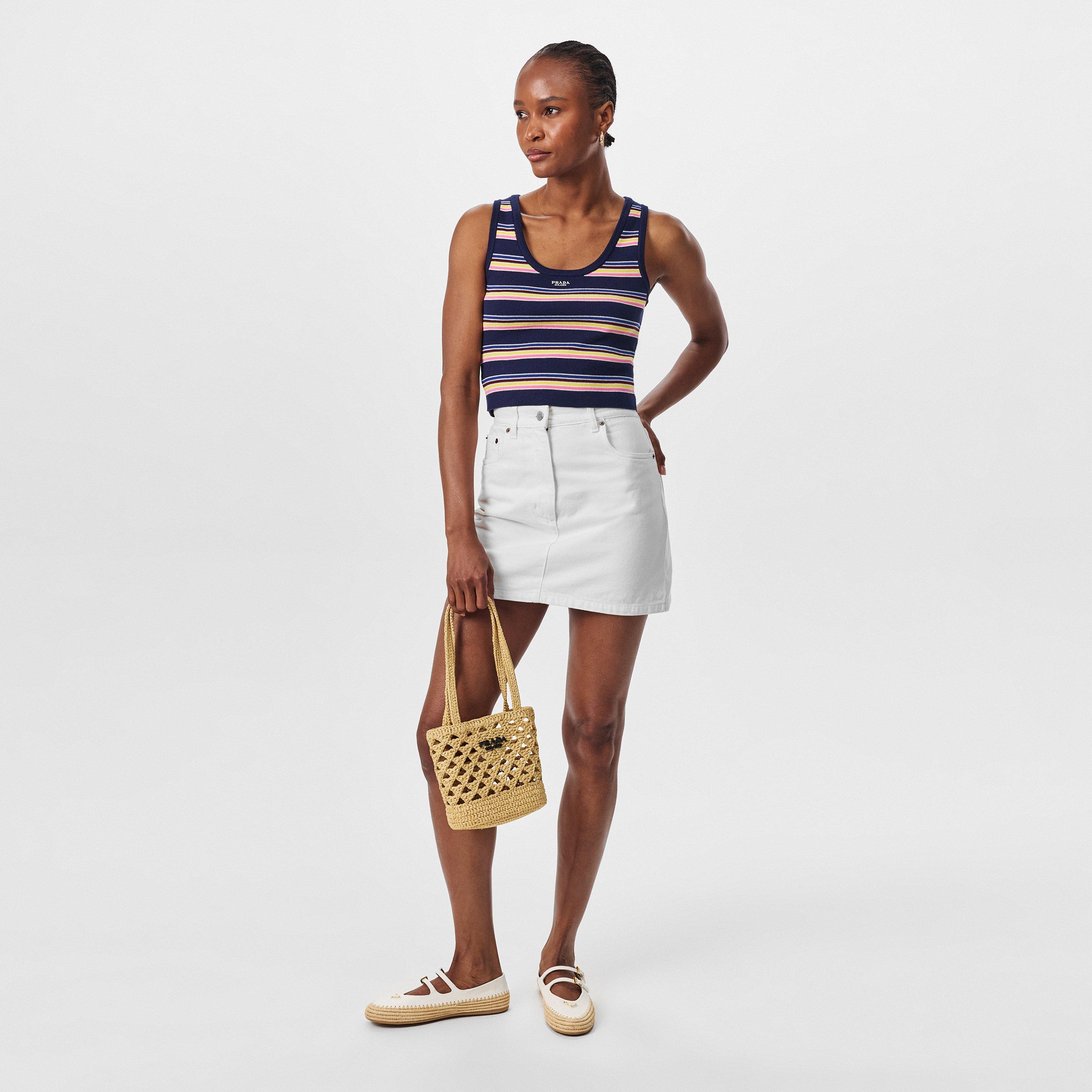 White - Prada - Denim Mini Skirt - 6