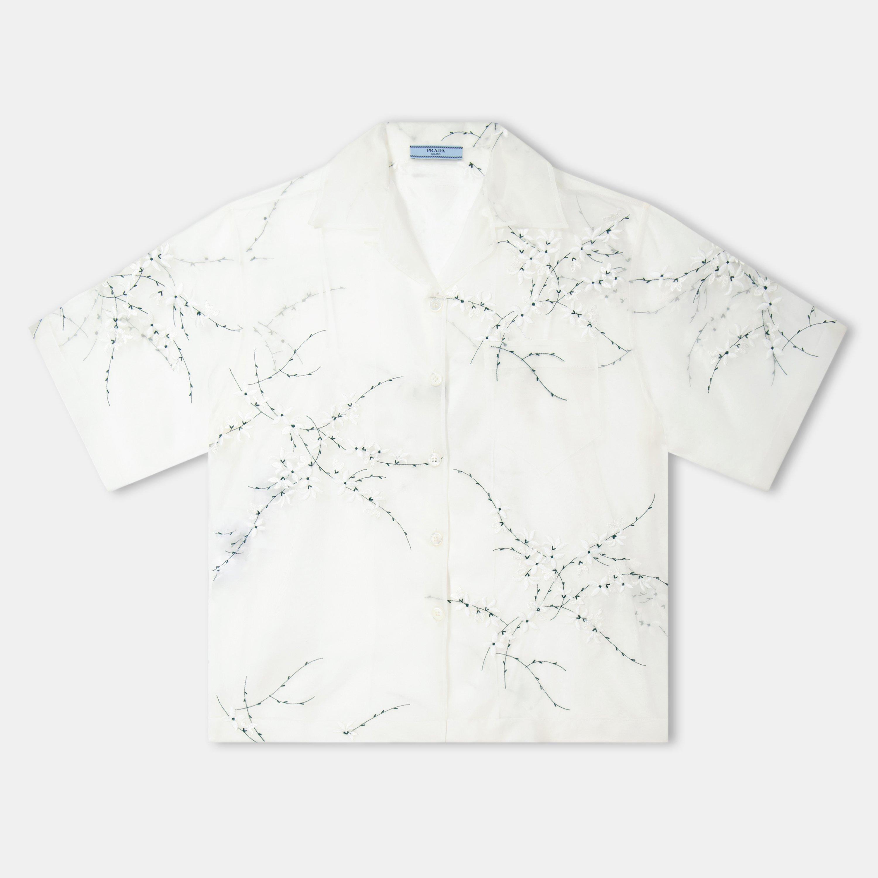 Prada Embroidered Floral Blouse