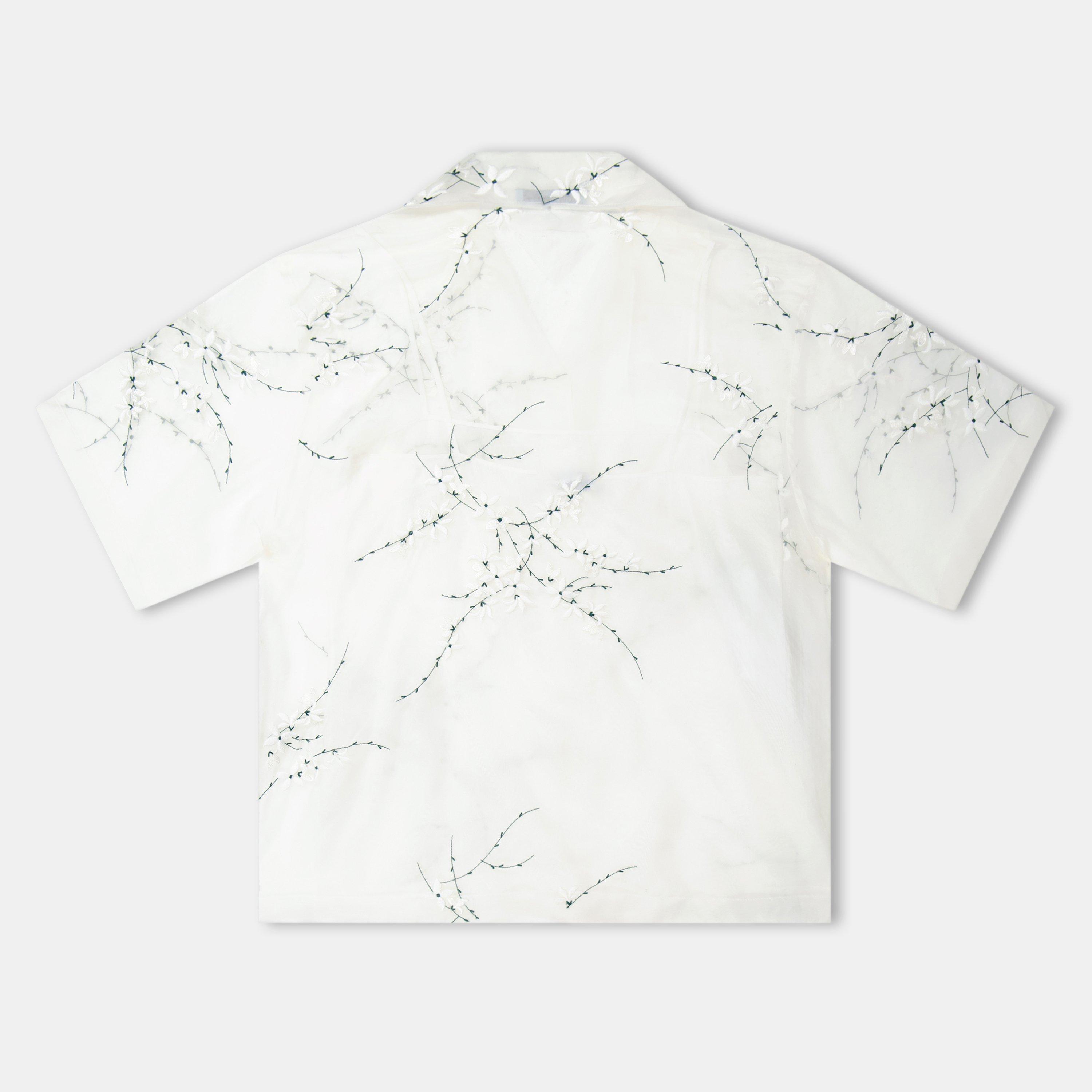 Bianco - Prada - Embroidered Floral Blouse - 2