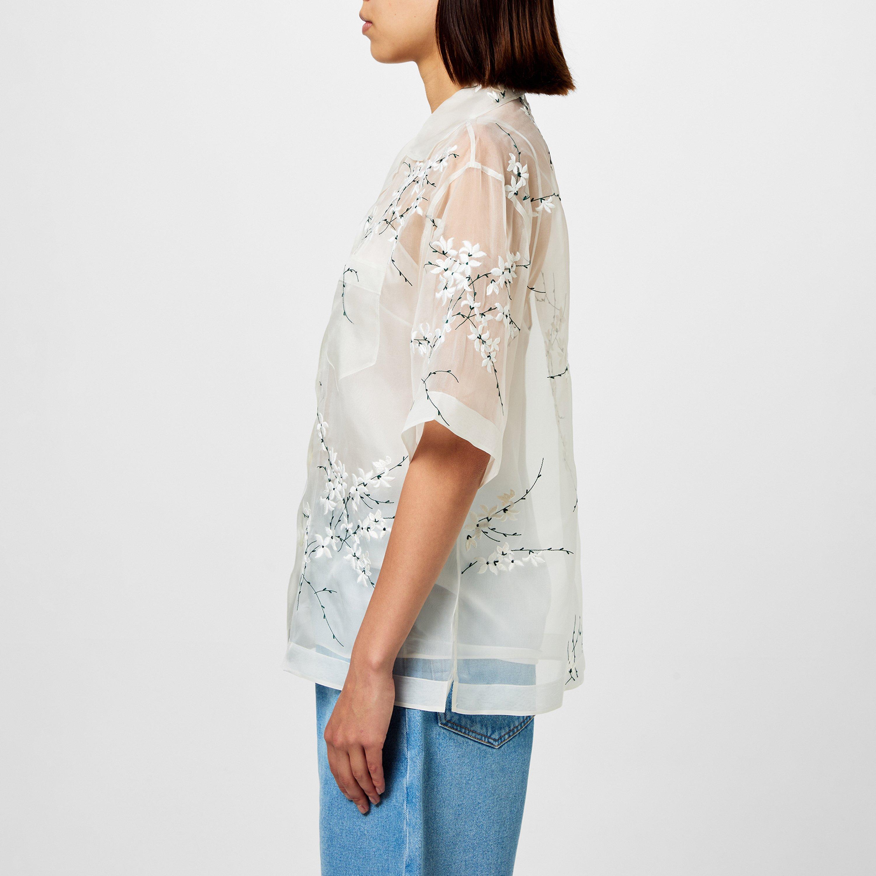 Bianco - Prada - Embroidered Floral Blouse - 5