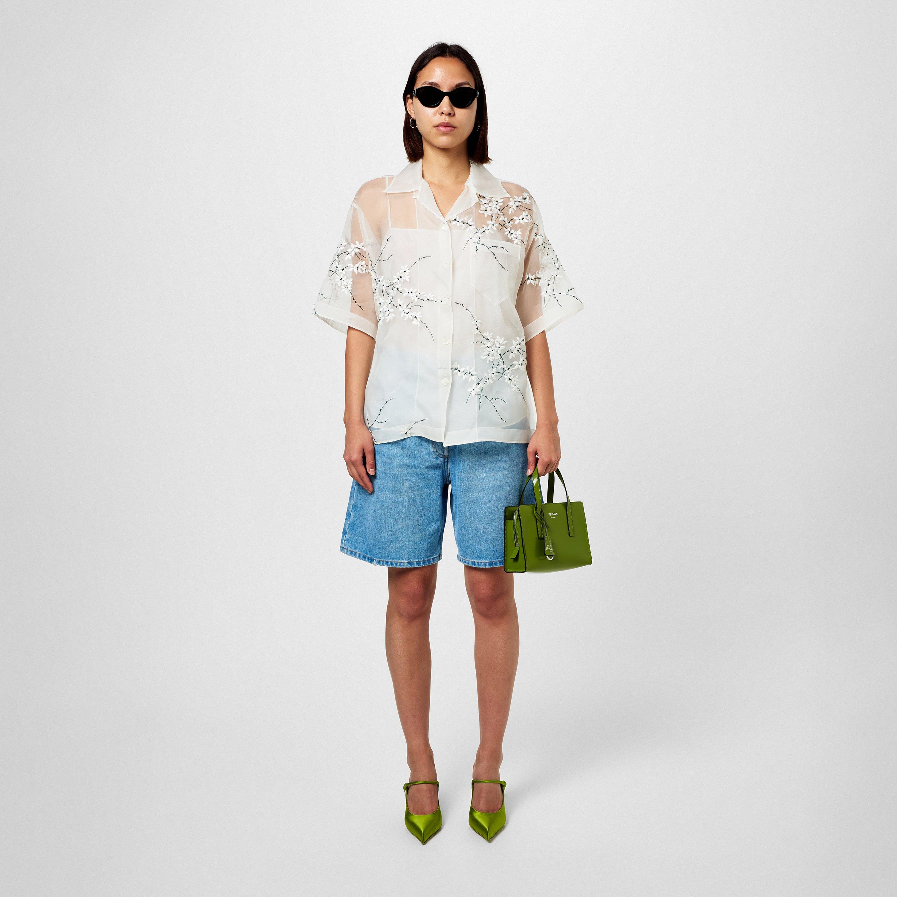 Bianco - Prada - Embroidered Floral Blouse - 6