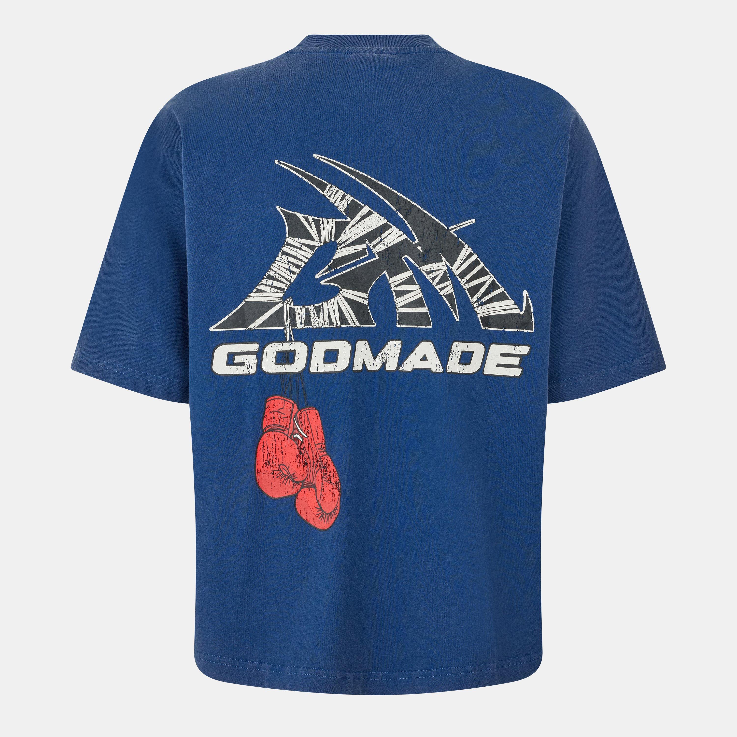Washed Blue - God Made - Men's GM Logo Wrap Regular Fit T-Shirt - 2