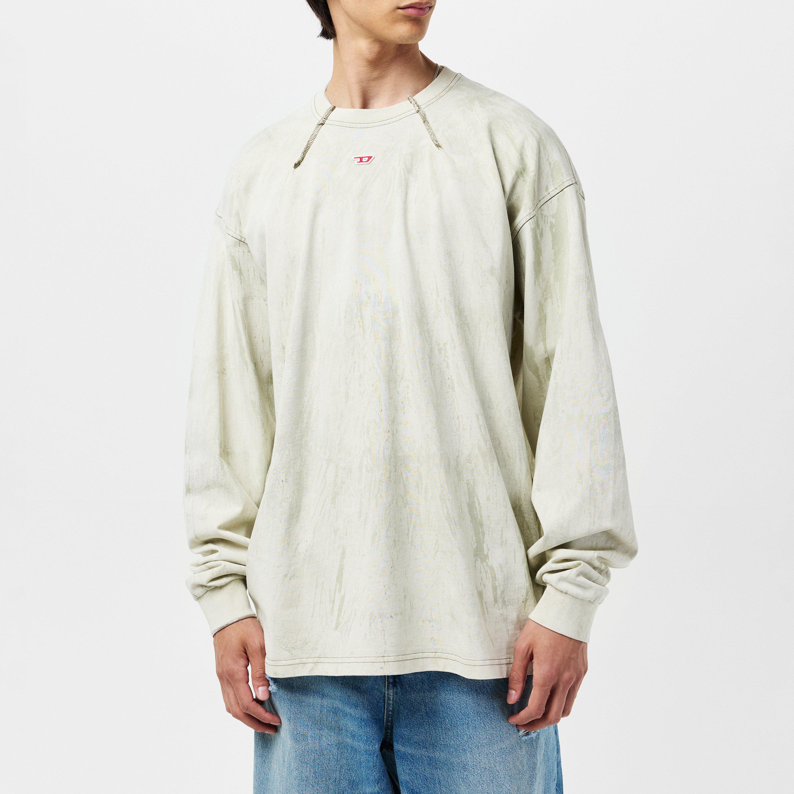 Beige - Diesel - Men's Cos Long-Sleeve Regular Fit T-Shirt - 3