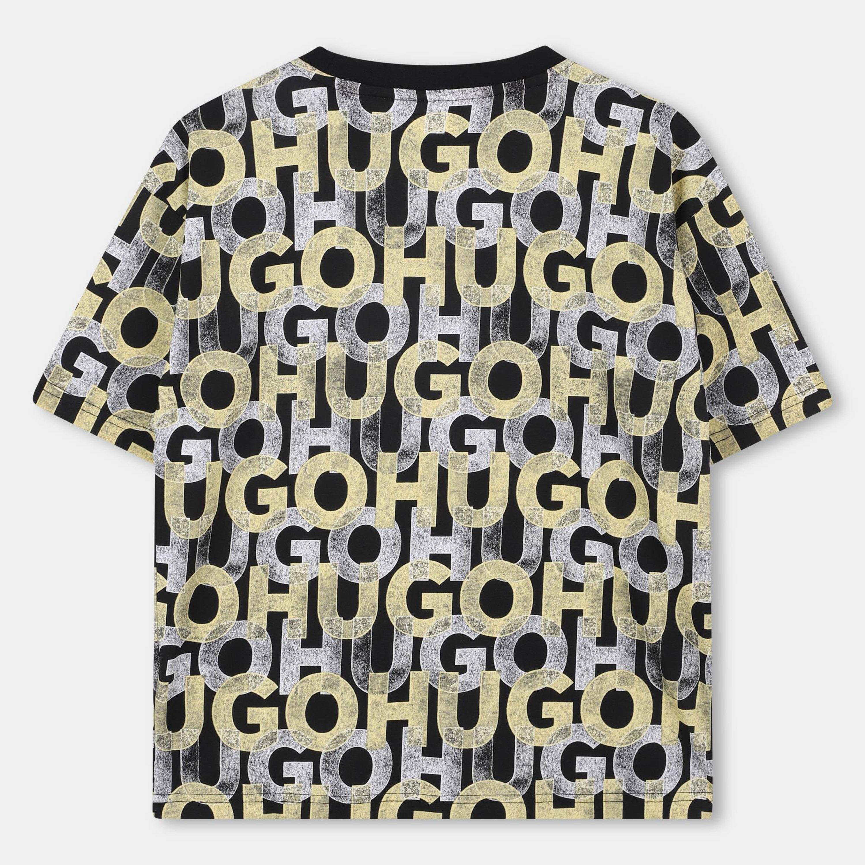 Black - Hugo - Kids' All Over Print Regular Fit T-Shirt - 2