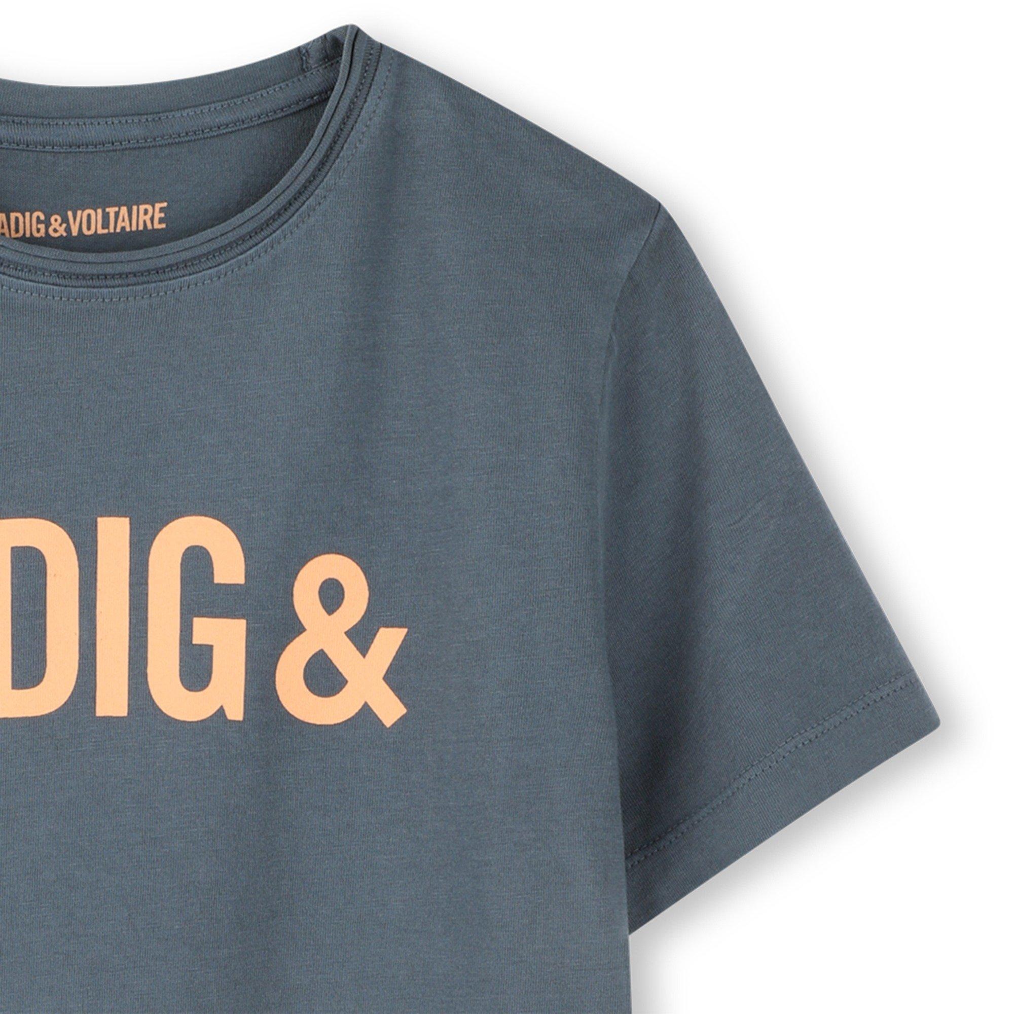 Grey - Zadig and Voltaire - Kids' Regular Fit Printed T-Shirt - 3