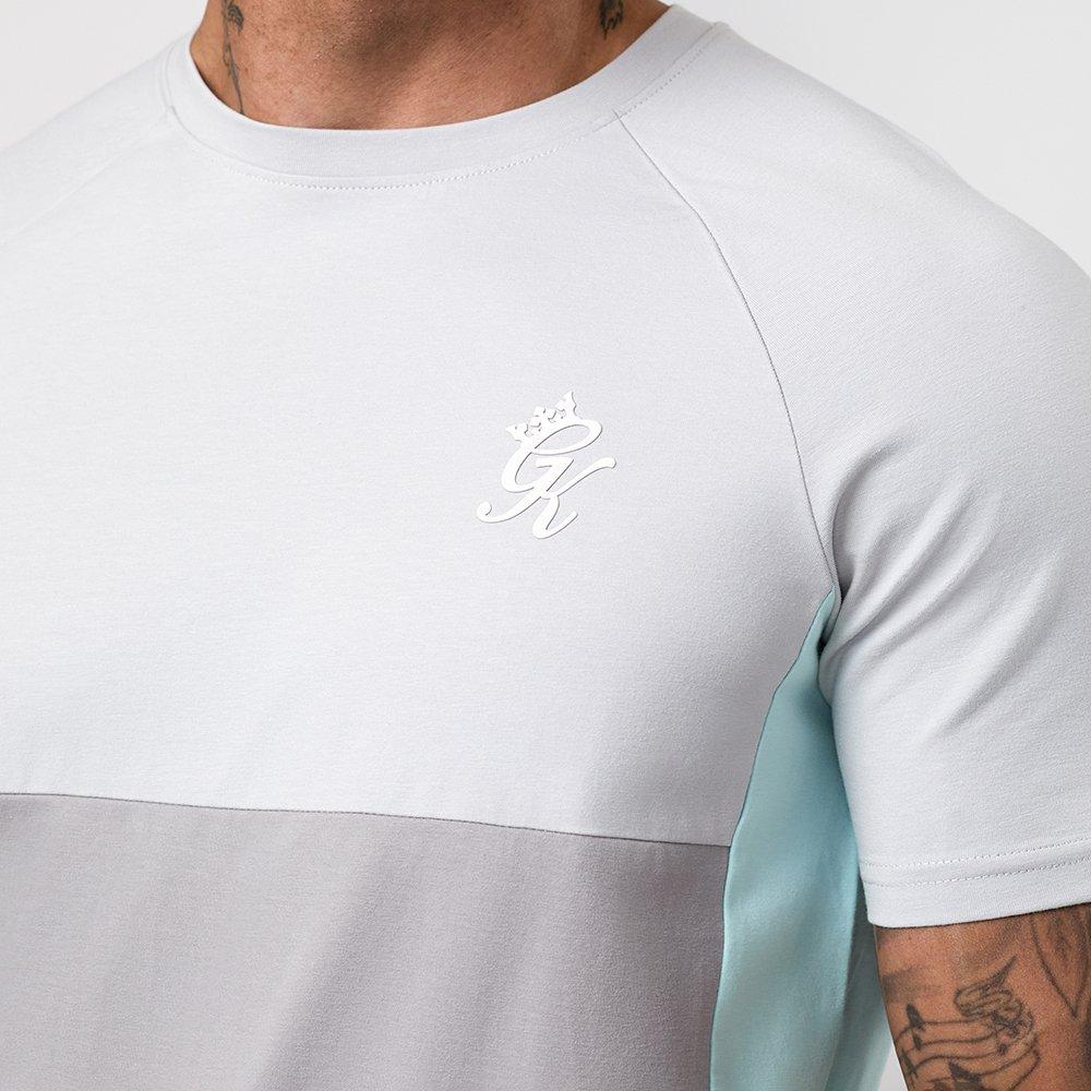 Grey/Grey/Seafm - Gym King - Gym King Contrast Panel Jersey Tee - Urban Grey/Light Grey/Mint - 5
