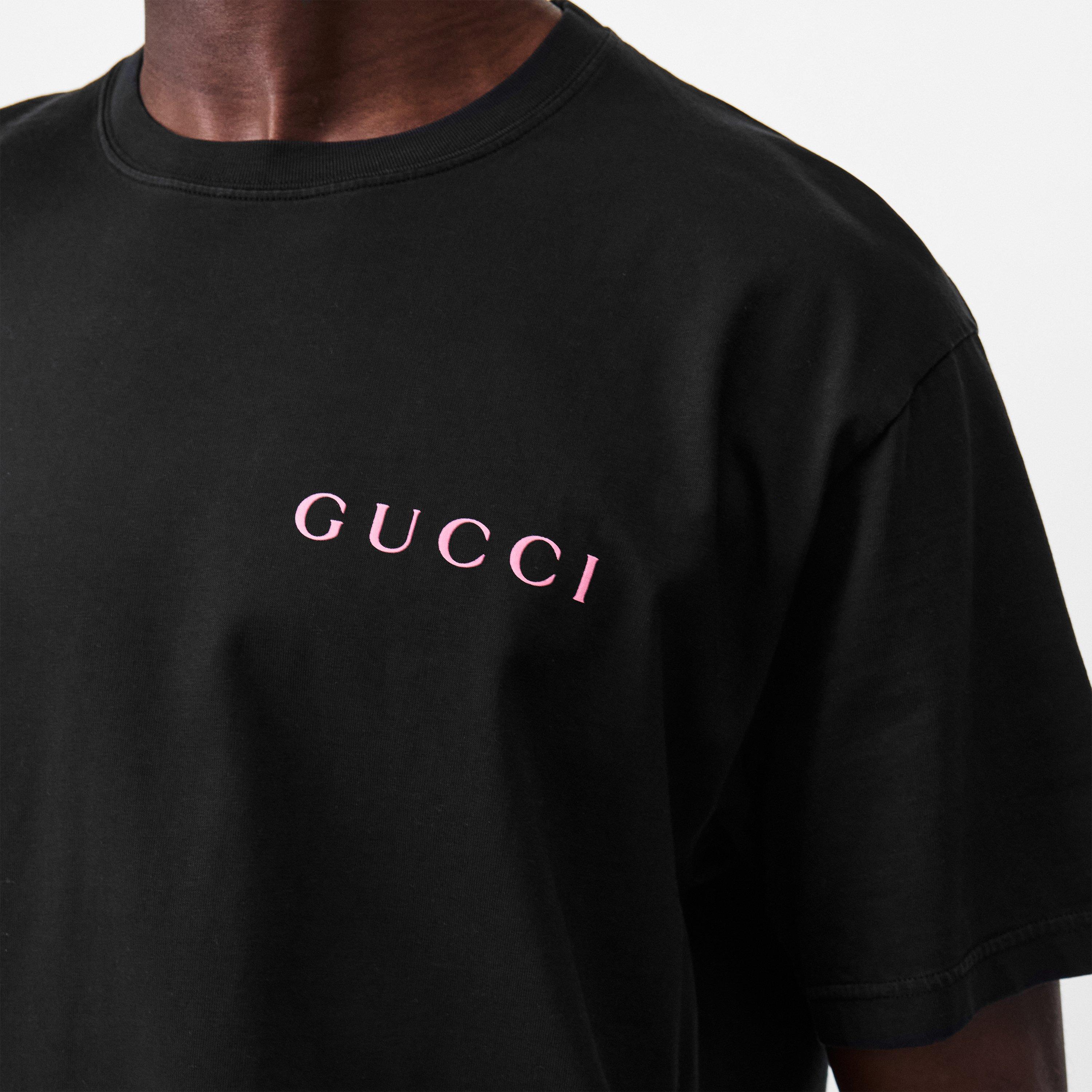 GUCCI ロゴ Tシャツ 黒 GUCCI グッチ ロゴ ウォッシュドオーバーサイズ Tシャツ メンズ