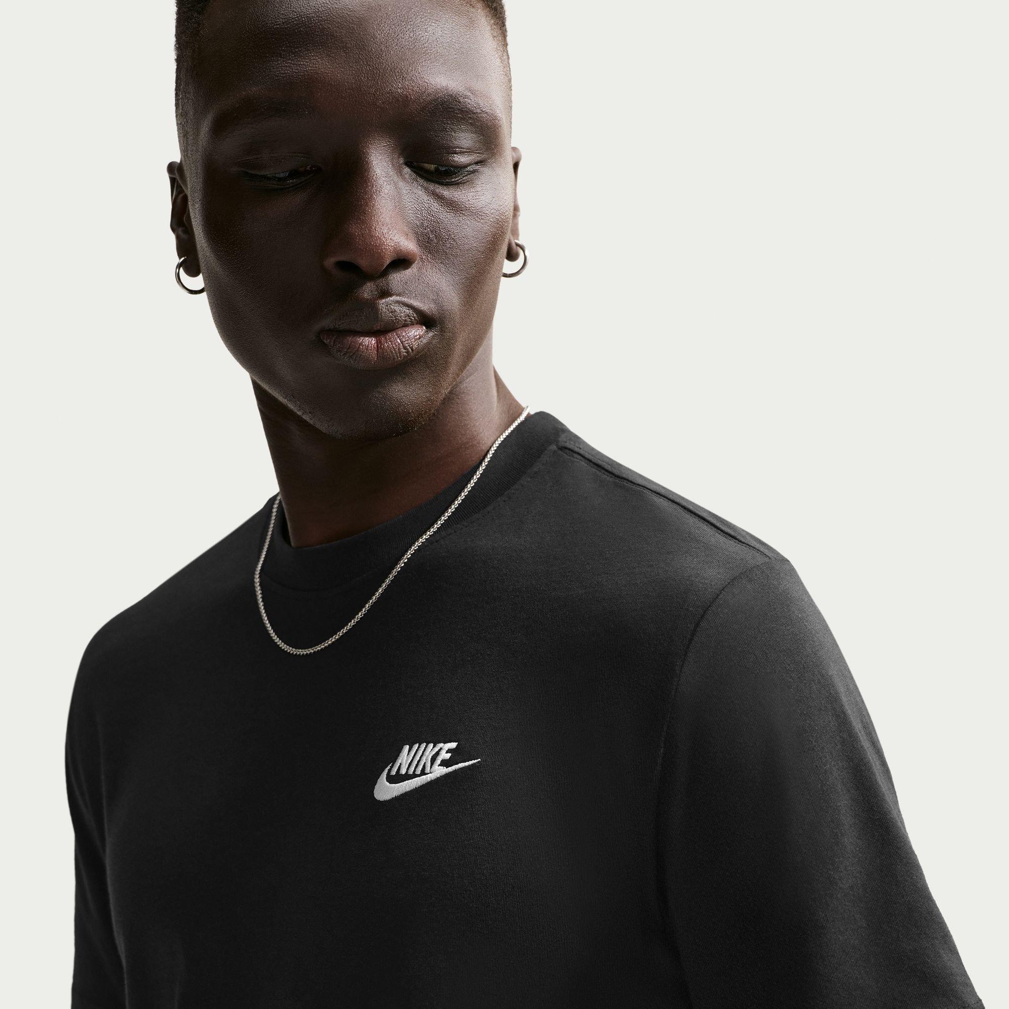Black/Wolf Grey - Nike - Sportswear Club T-Shirt Mens - 3