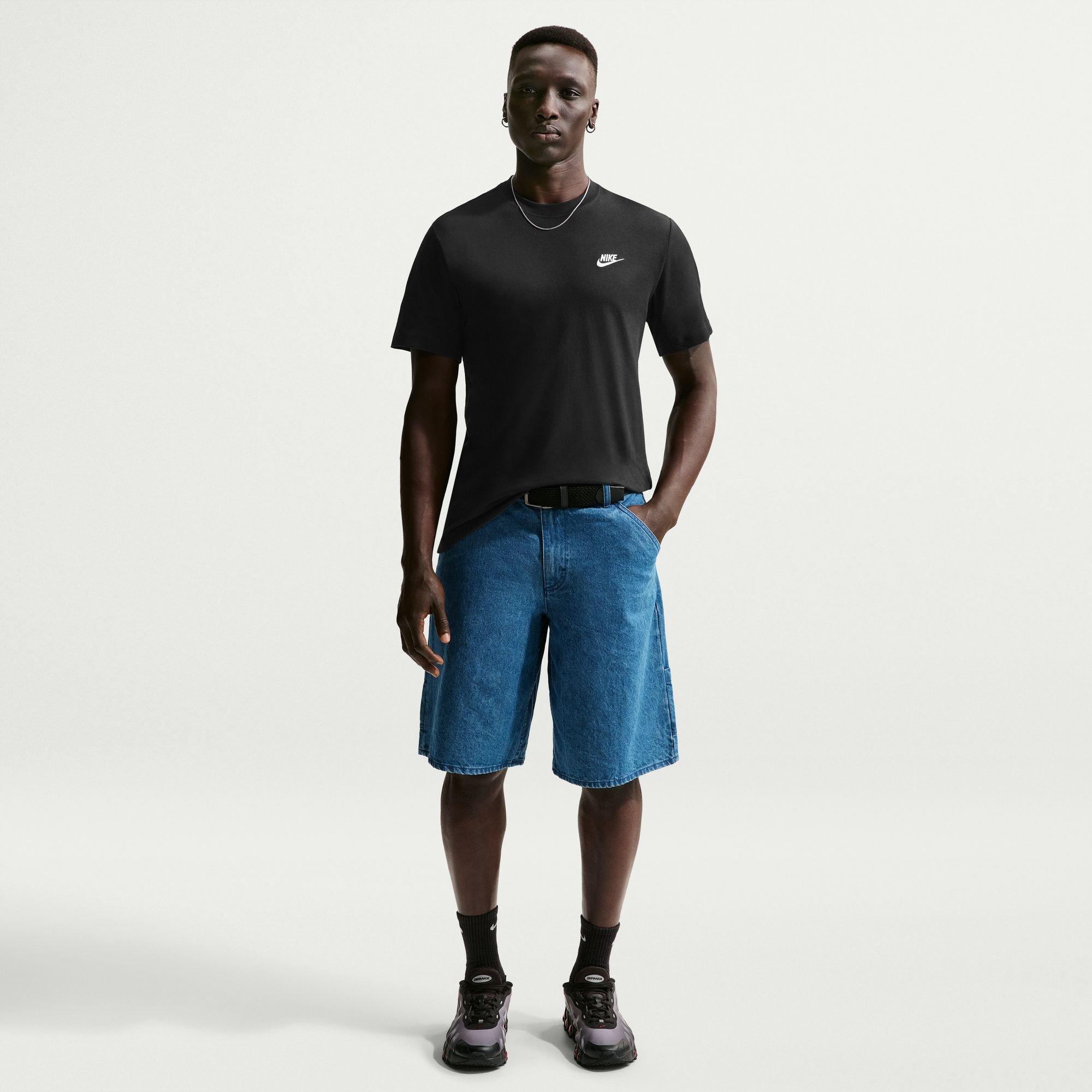 Black/Wolf Grey - Nike - Sportswear Club T-Shirt Mens - 4