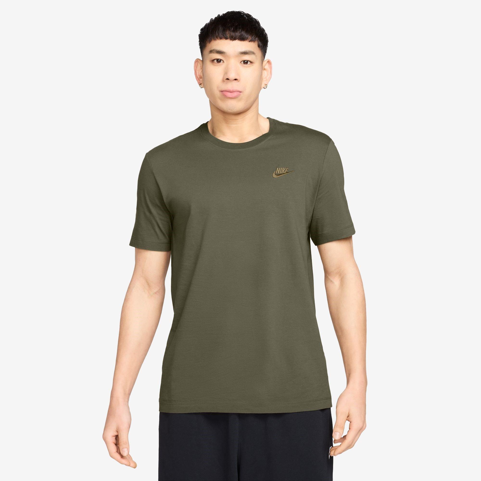 Nike Men's Sportswear Club T-Shirt - Olive/Beige Sl - S