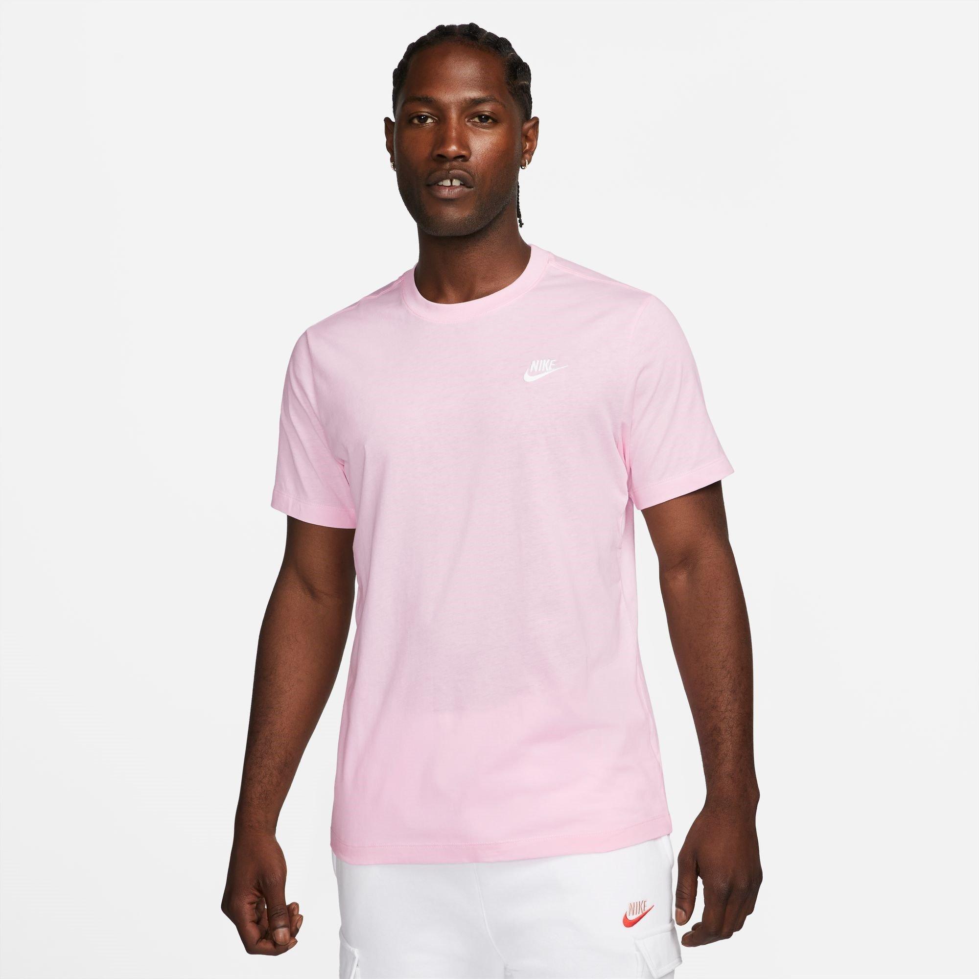 Nike Men's Sportswear Club T-Shirt - Pink Foam/Wh Sl - M