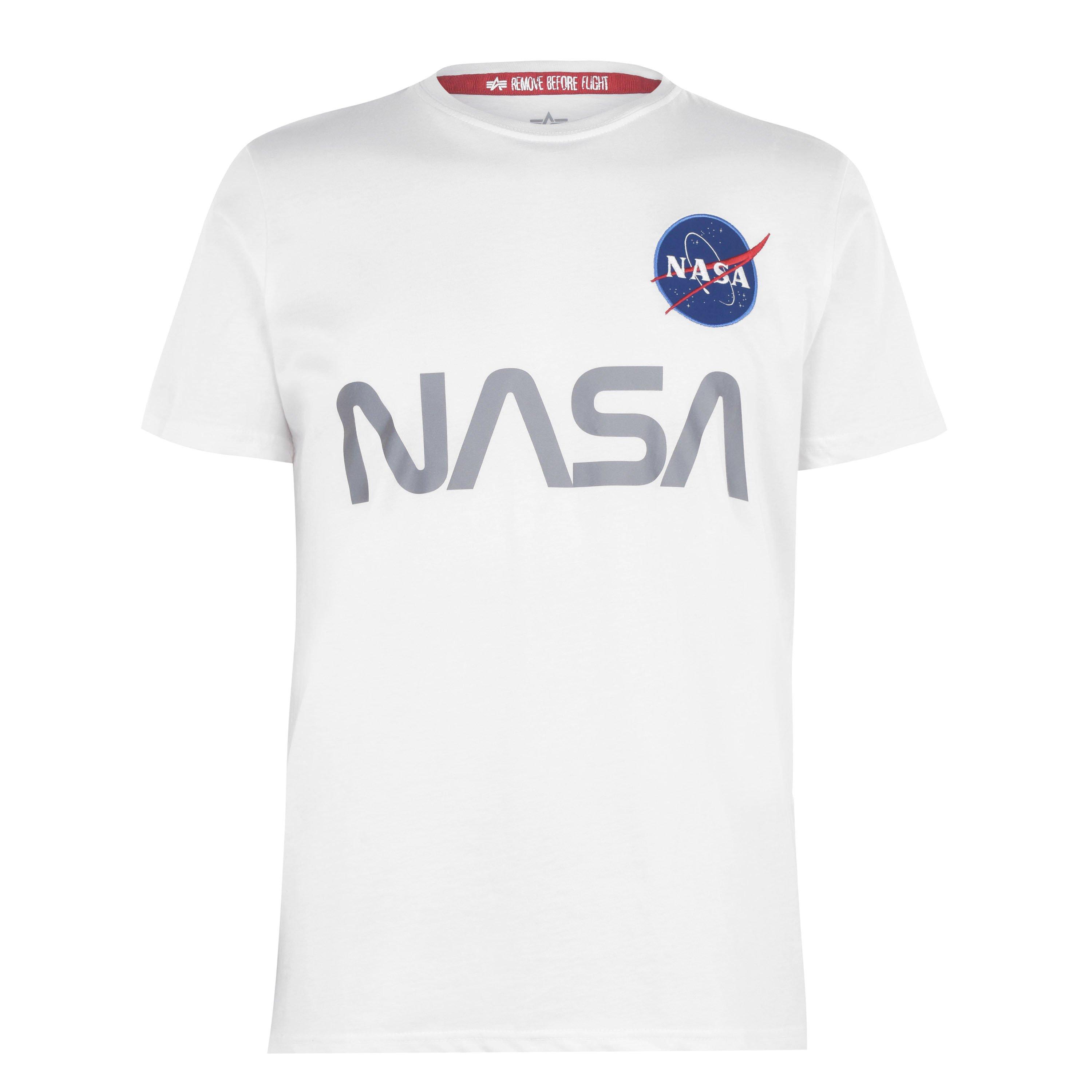 Alpha Industries Men's Nasa Reflective T-Shirt - White 09 - 2XL