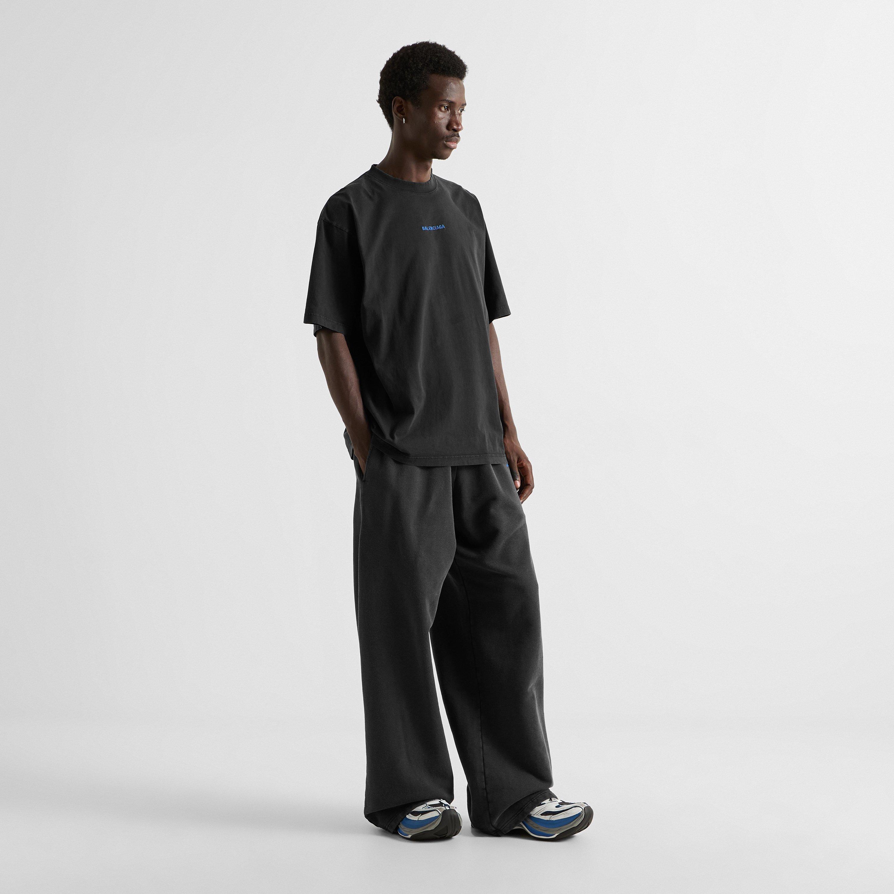 Wash Black - Balenciaga - Men's Wash Cotton Oversized T-Shirt - 6