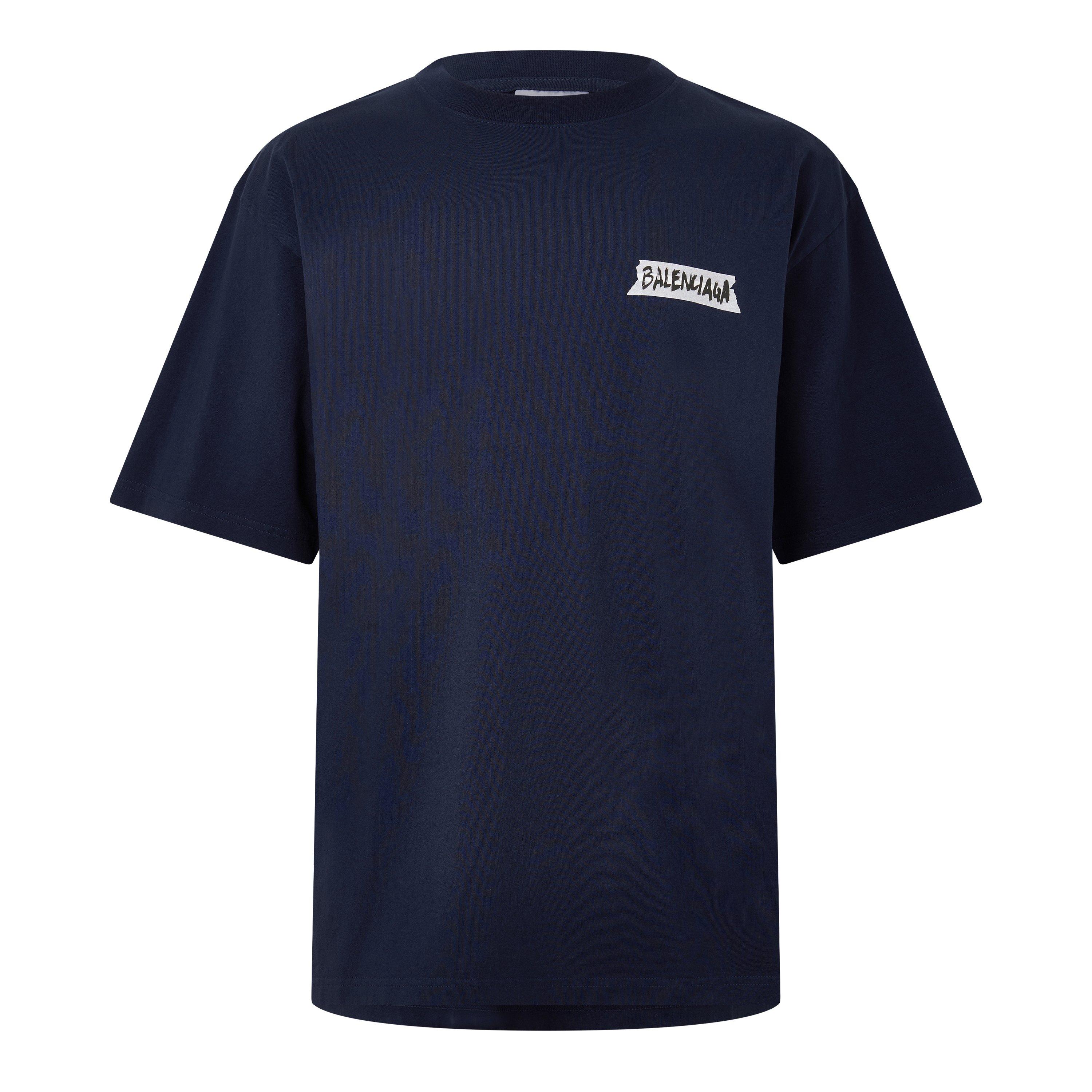 Navy - Balenciaga - Bal Tape Tee Sn64 - 1