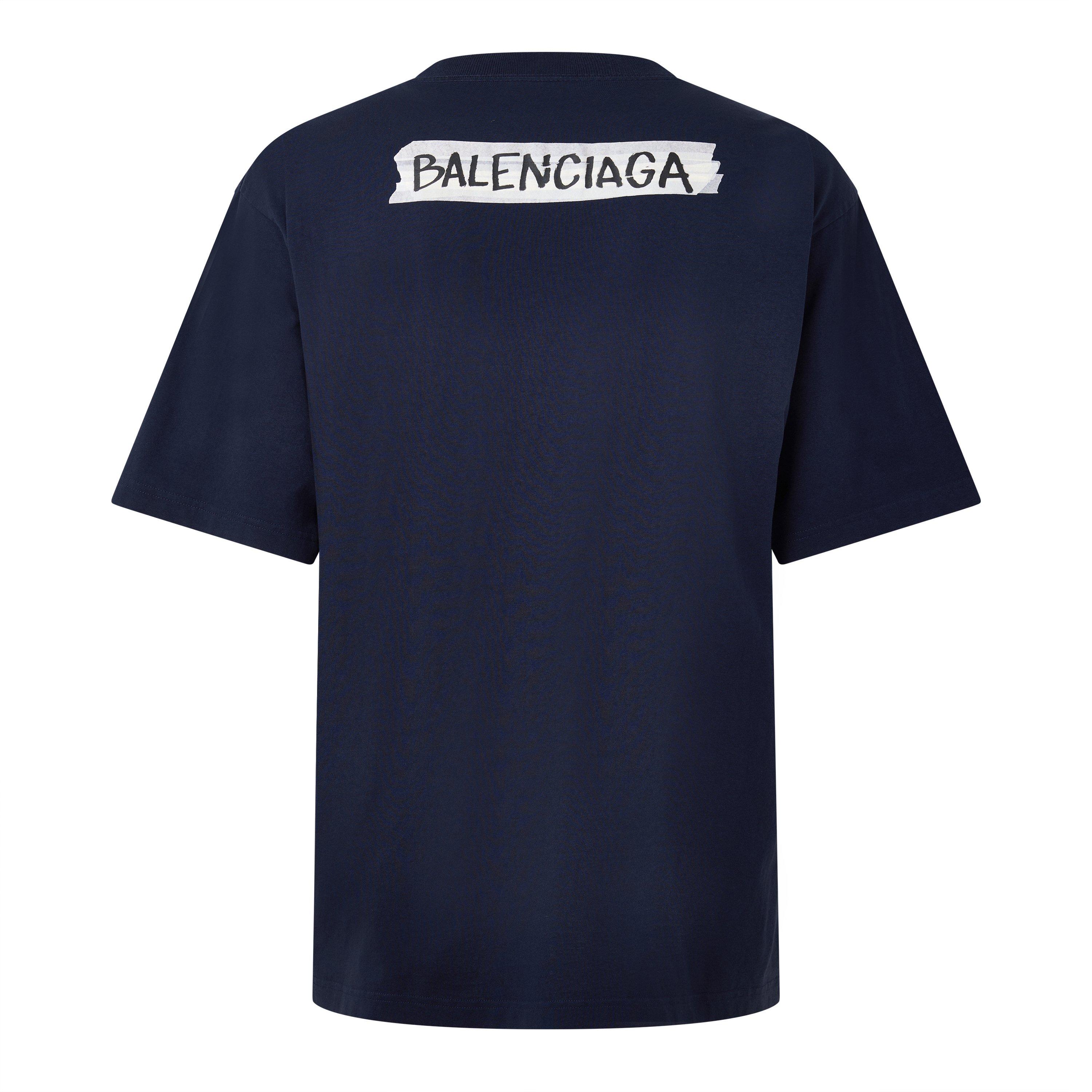 Navy - Balenciaga - Bal Tape Tee Sn64 - 2