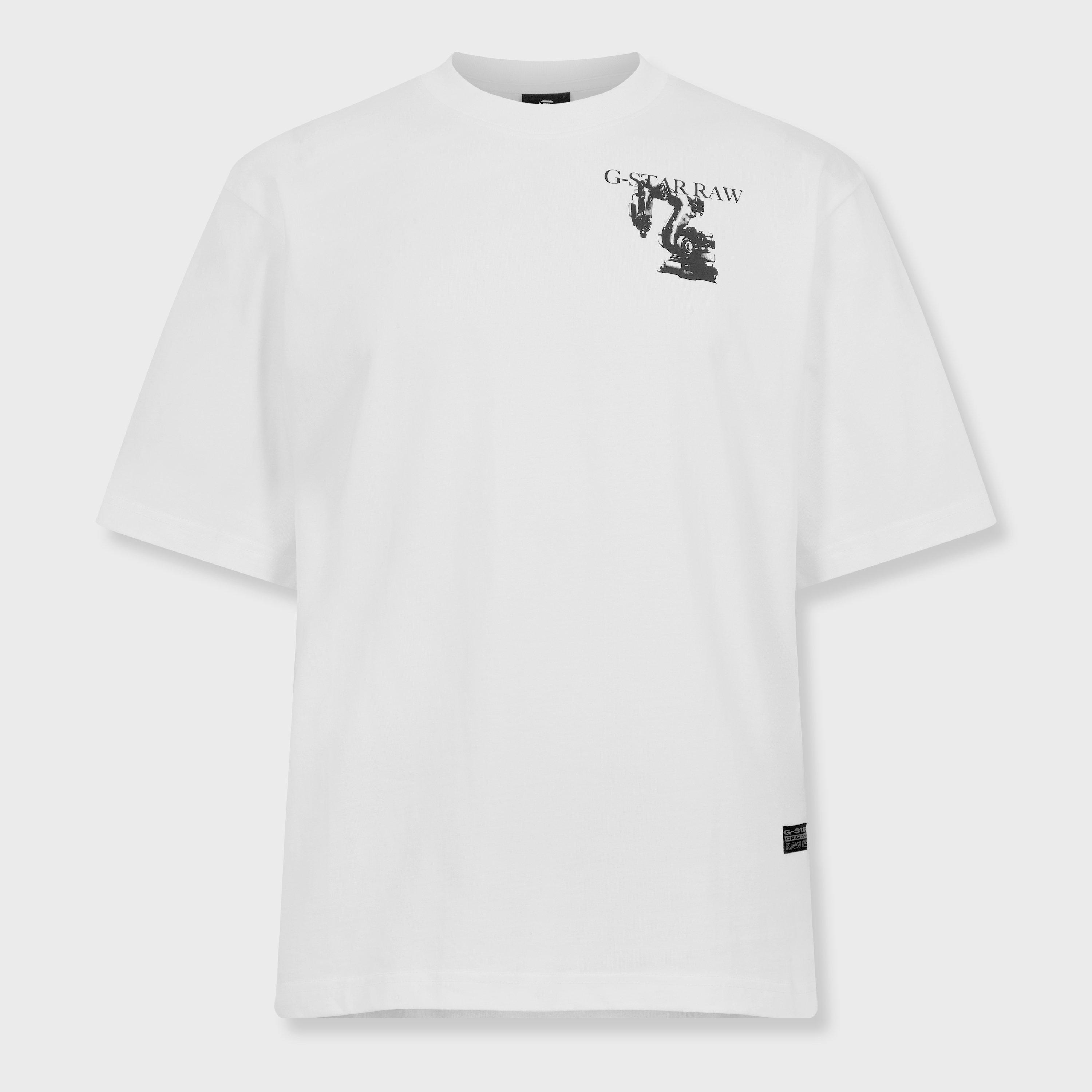 G Star Men's Industry Back Graphic Boxy T-Shirt - White - Small