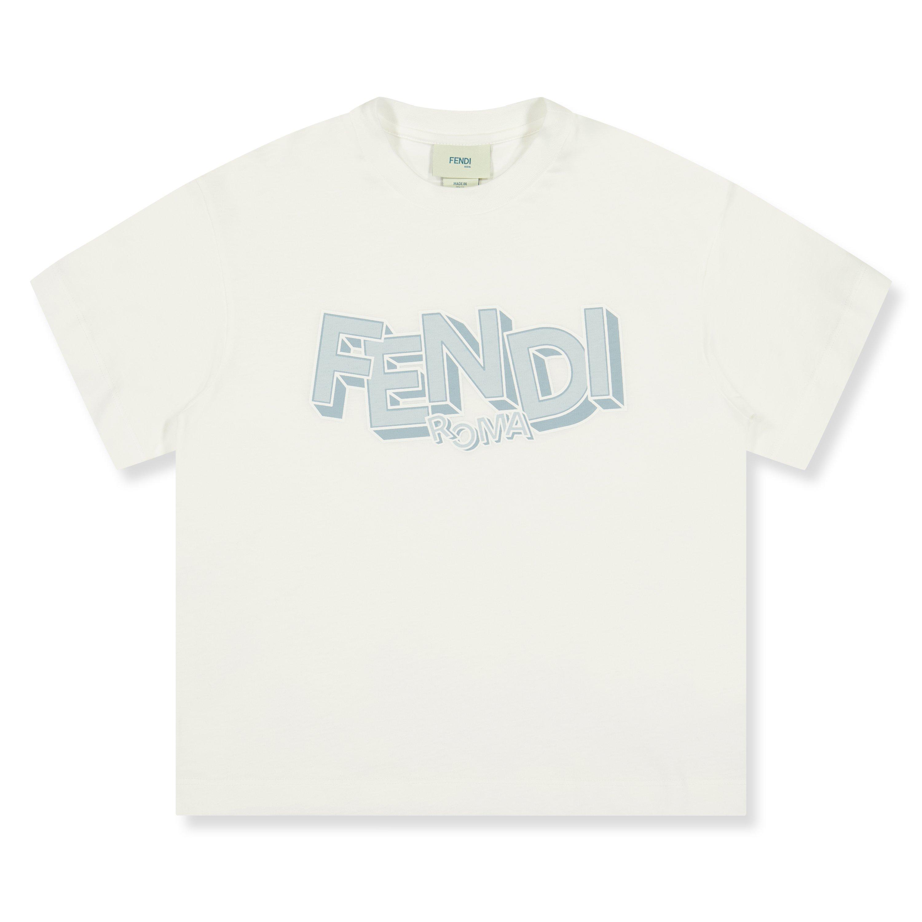 Fendi Kids' Logo T-Shirt - White F1UVS - Size 14Y