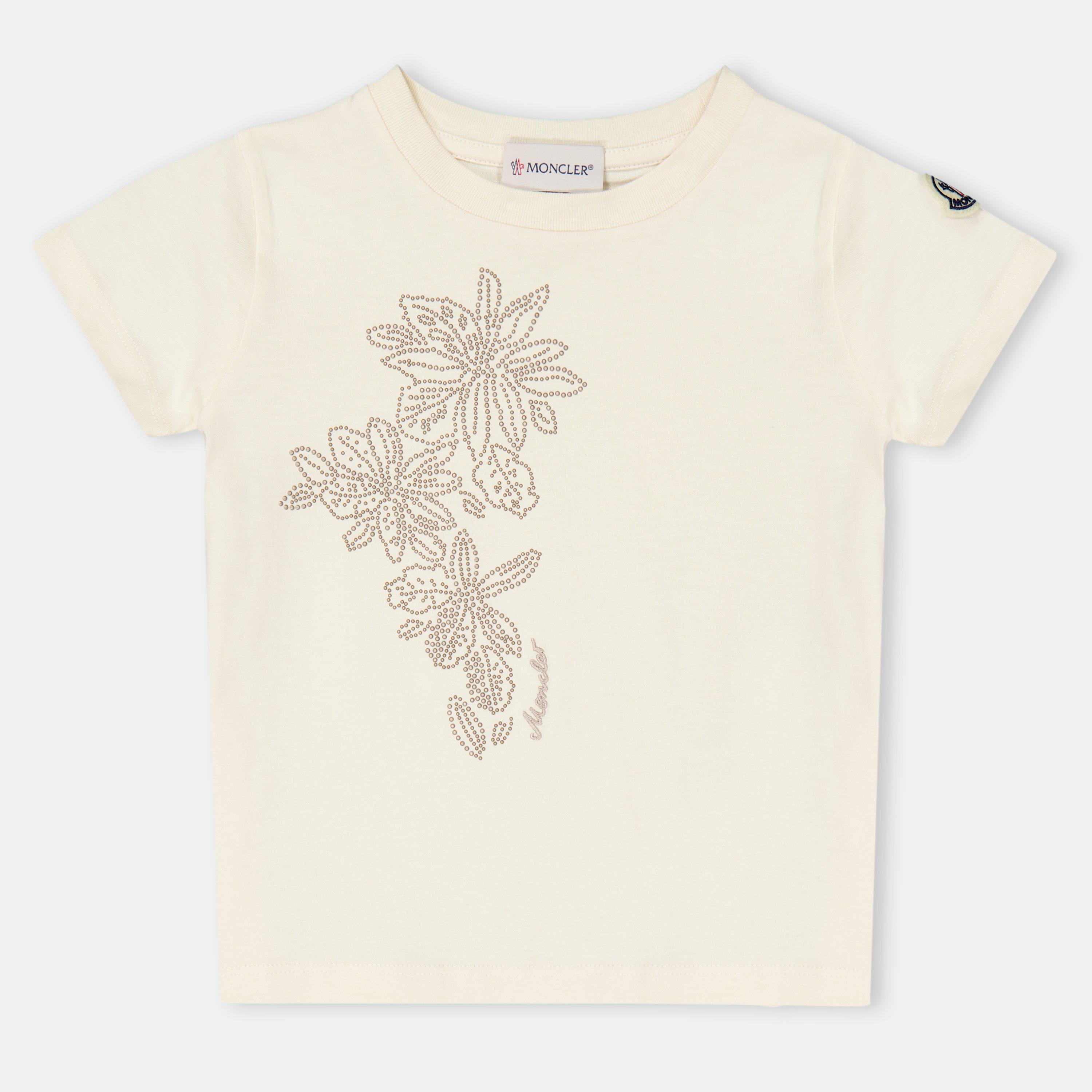 Moncler Kids' Sequin T-Shirt - Cream 050 - Size 6Y