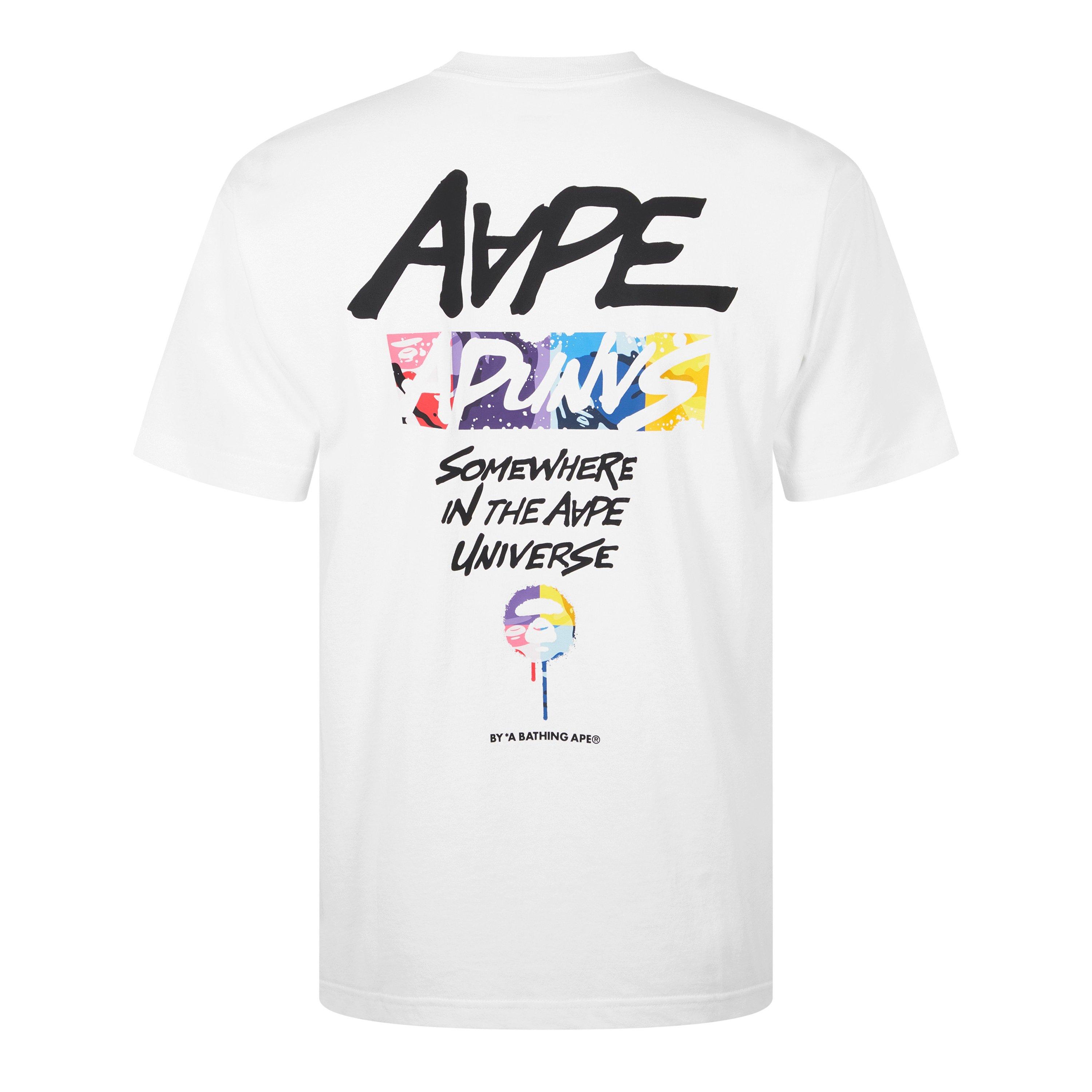 White WHX - AAPE - Men's Camo Back Ape T-Shirt - 6