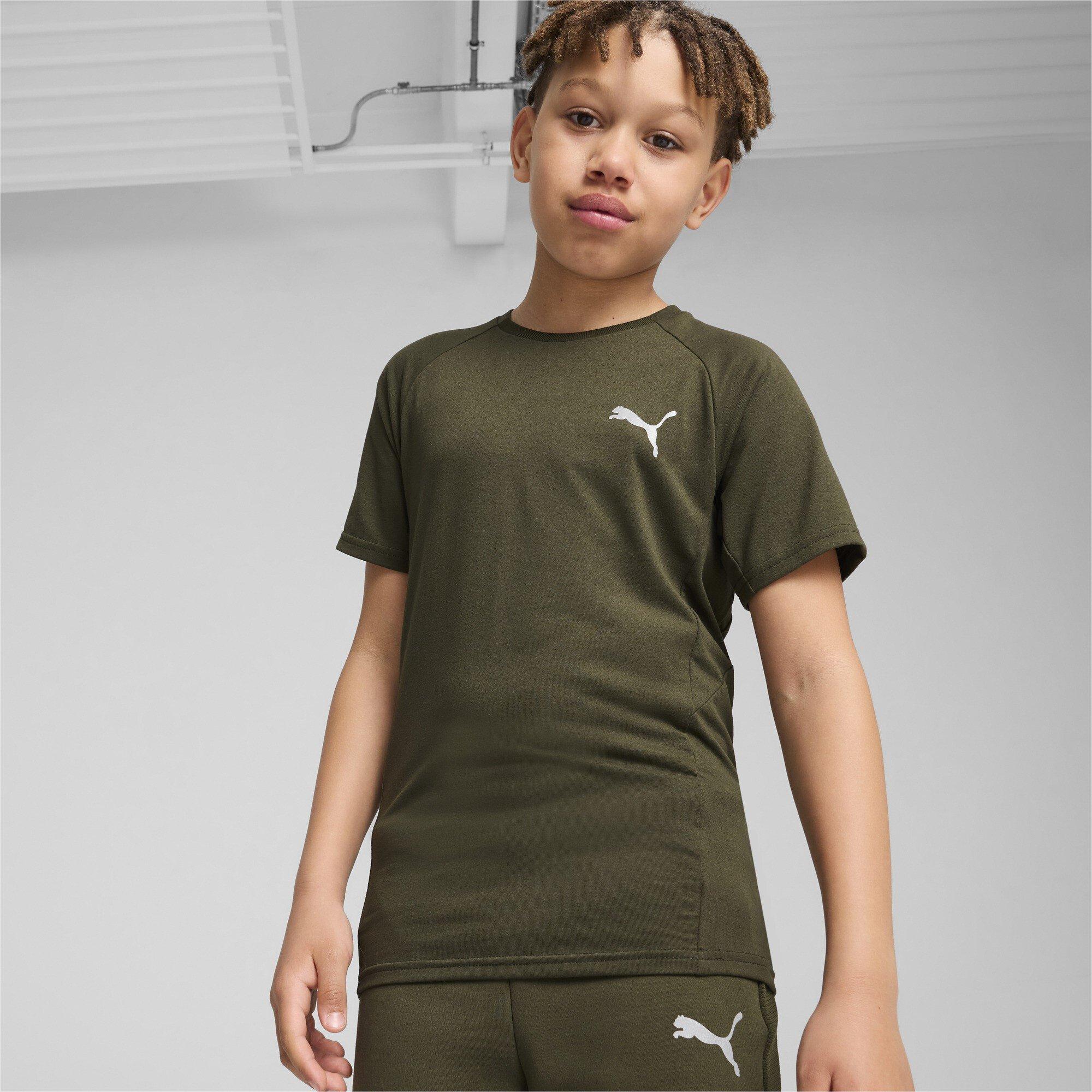 Dark Olive - Puma - Kids' Evostripe Regular Fit T-Shirt - 2