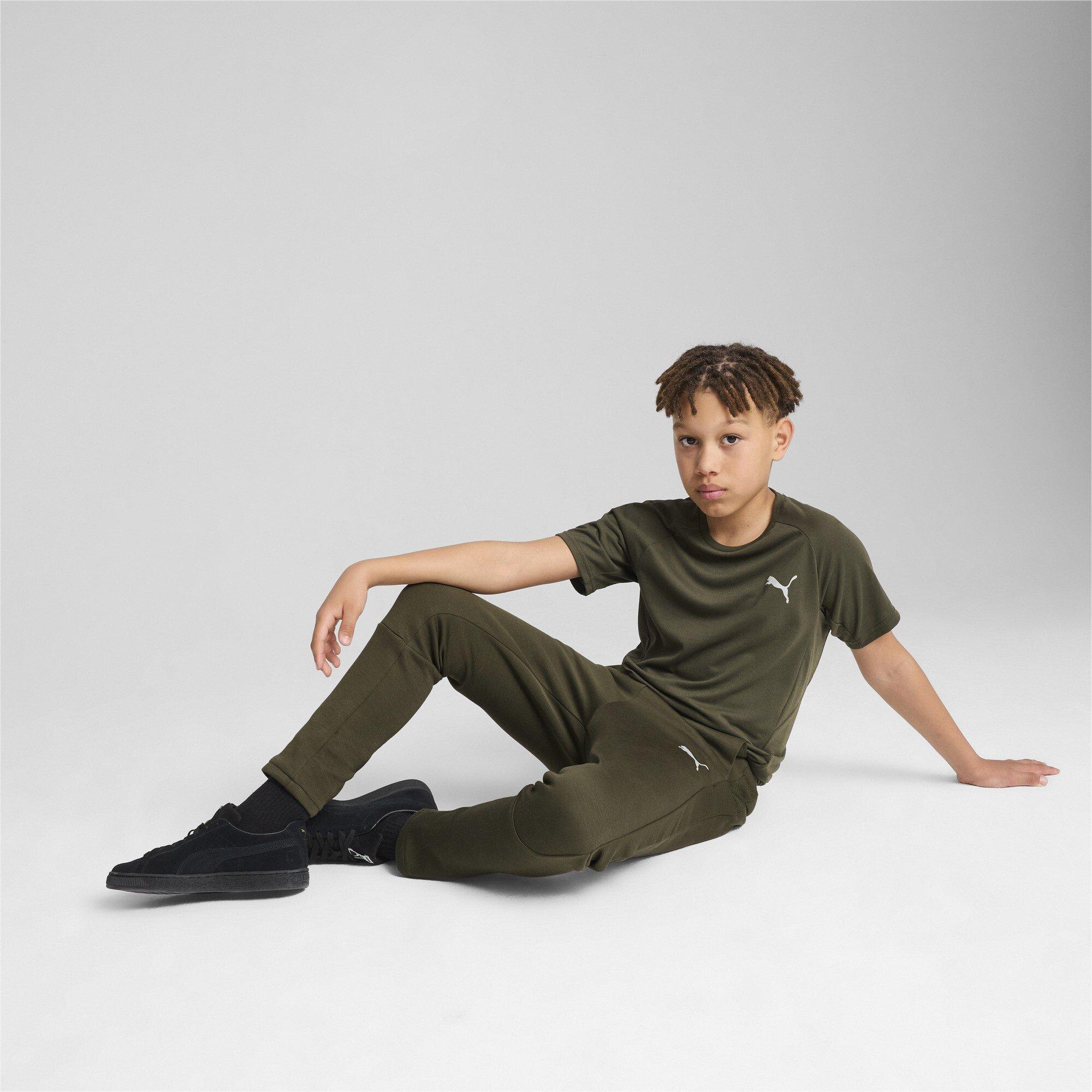 Dark Olive - Puma - Kids' Evostripe Regular Fit T-Shirt - 4