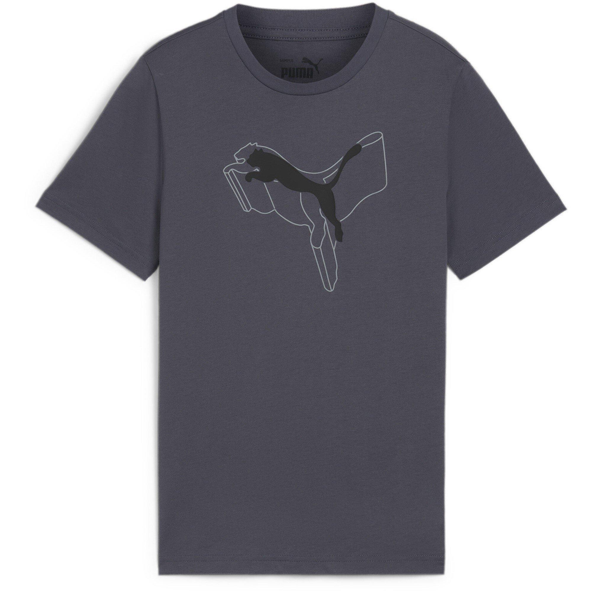 Gris argenté - Puma - Unisex Kids' Ess Logo Lab Graphic Regular Fit T-Shirt - 1