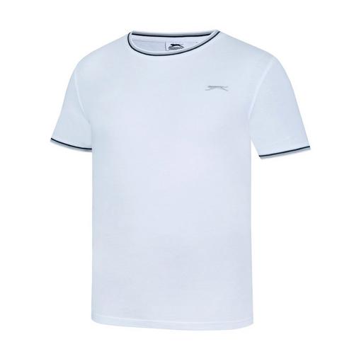 White - Slazenger - Tipped T Shirt Mens - 7