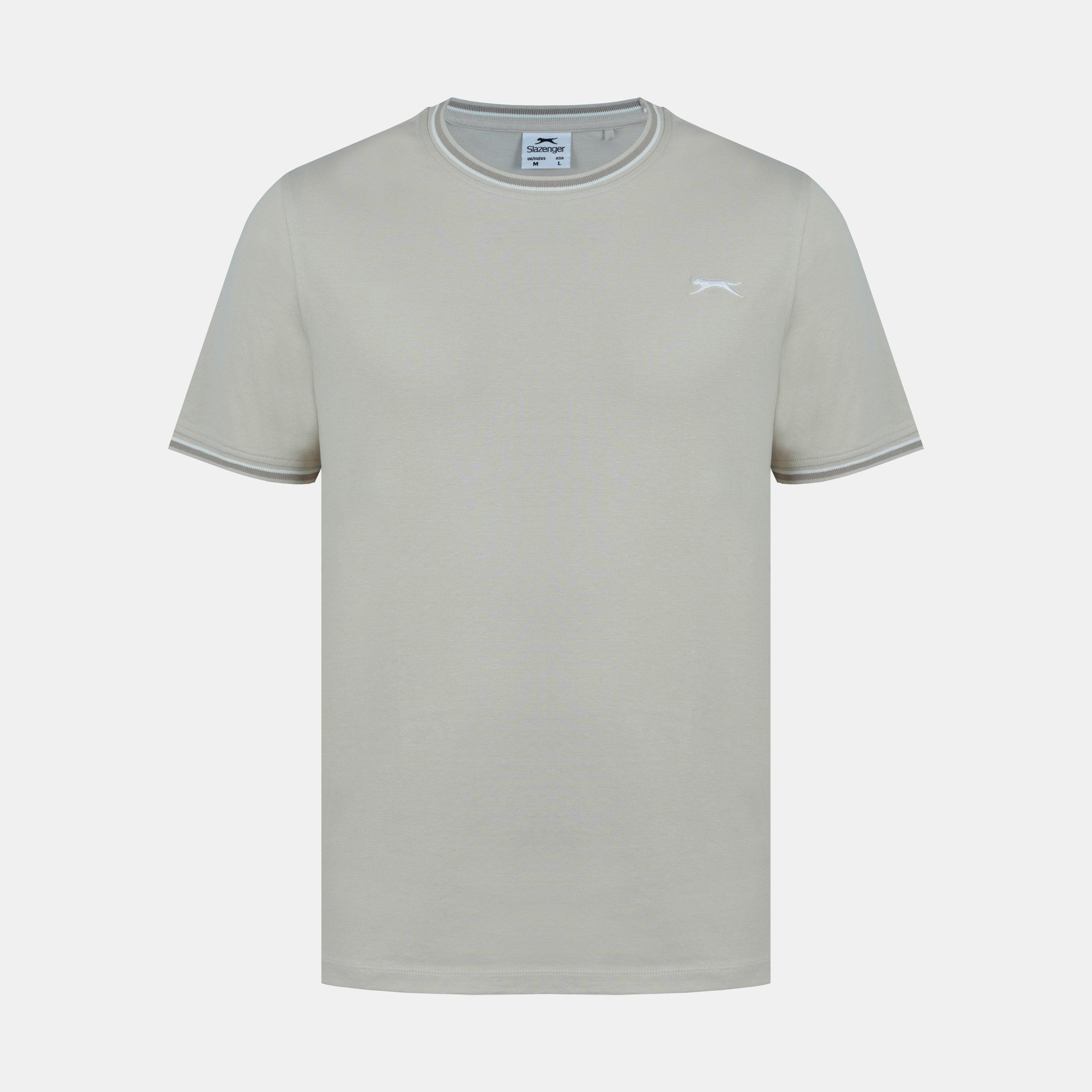Slazenger Men's Tipped T-Shirt - Stone - M