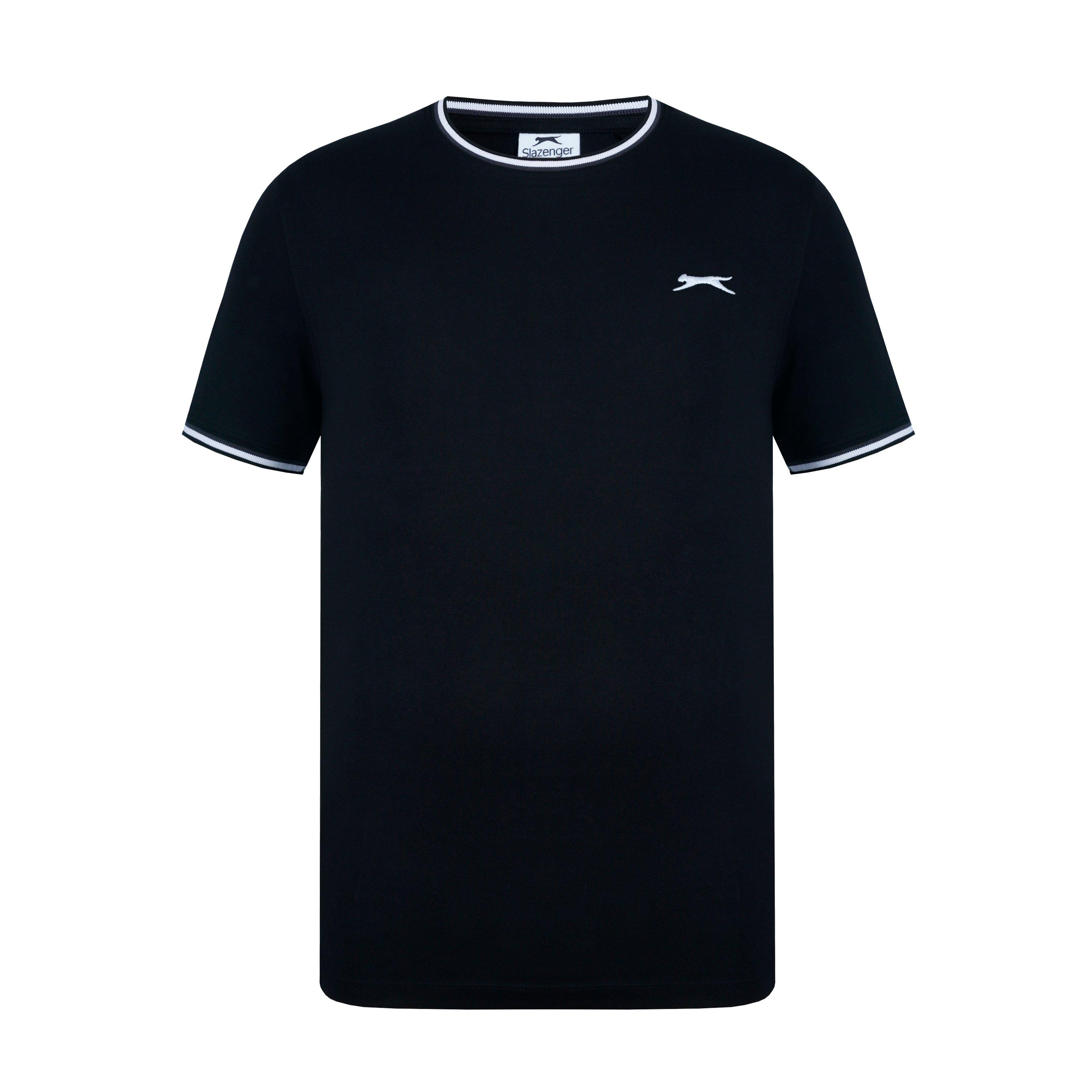 Slazenger Men's Tipped T-Shirt - Black - 4XL