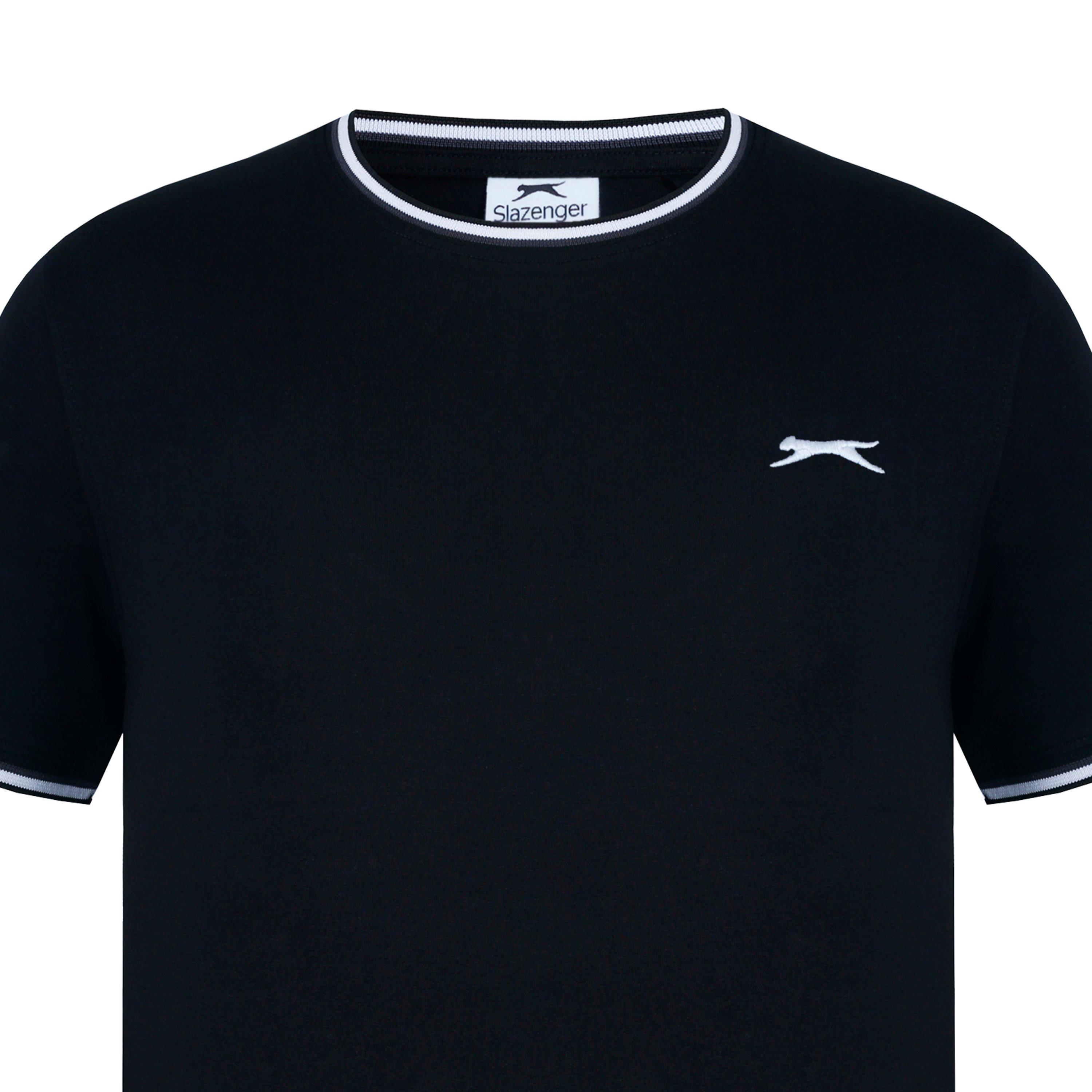 Black - Slazenger - Slazenger Tipped T-Shirt Mens - 4