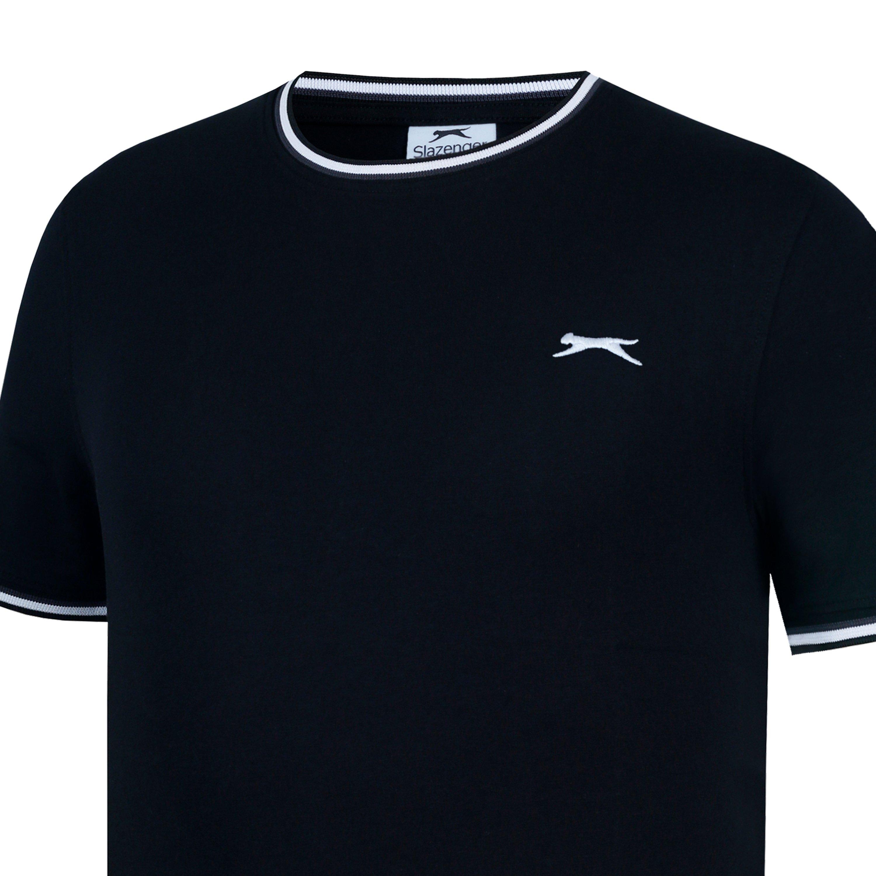Black - Slazenger - Slazenger Tipped T-Shirt Mens - 5