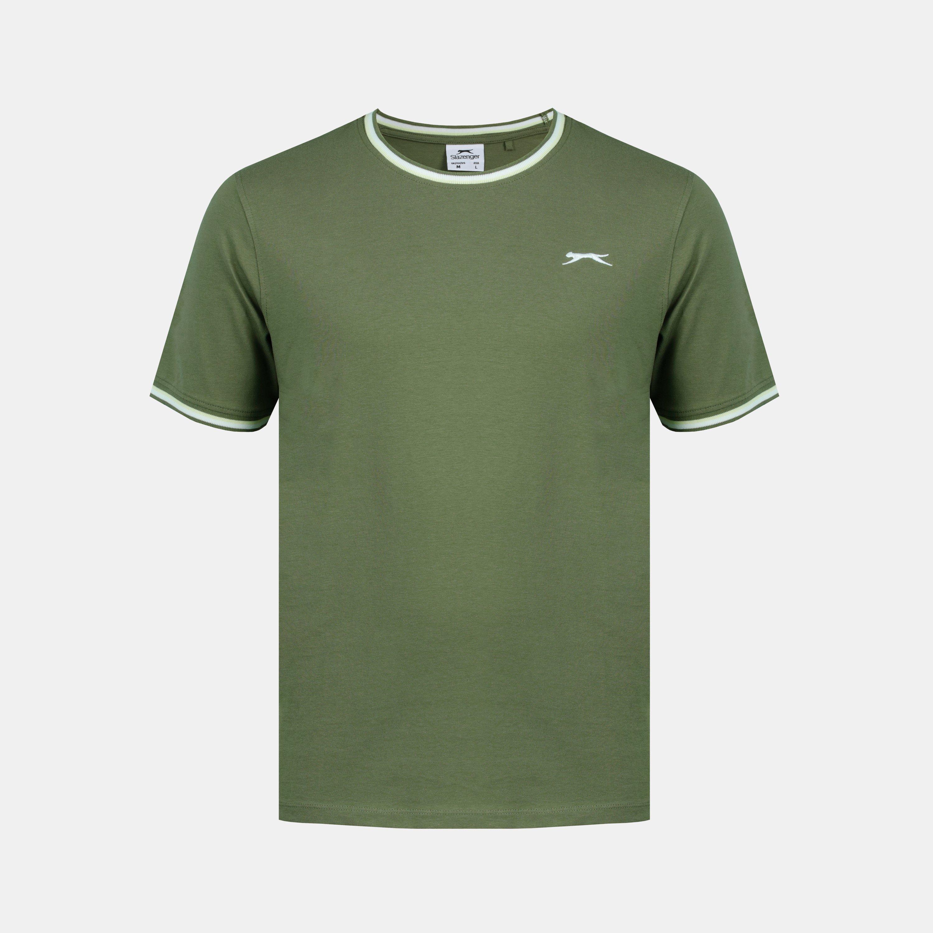 Slazenger Men's Tipped T-Shirt - Khaki - M