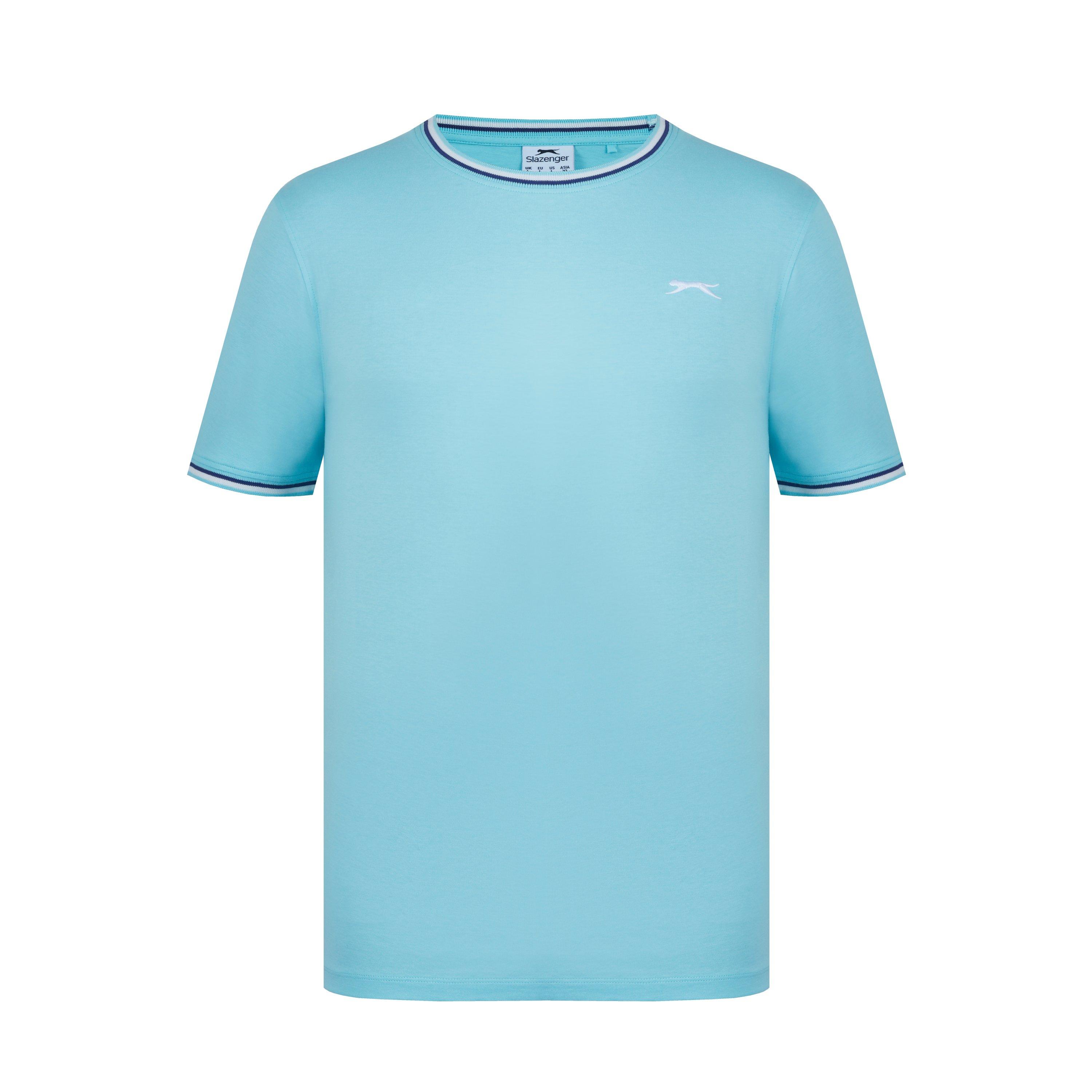 Slazenger Men's Tipped T-Shirt - Aqua - M