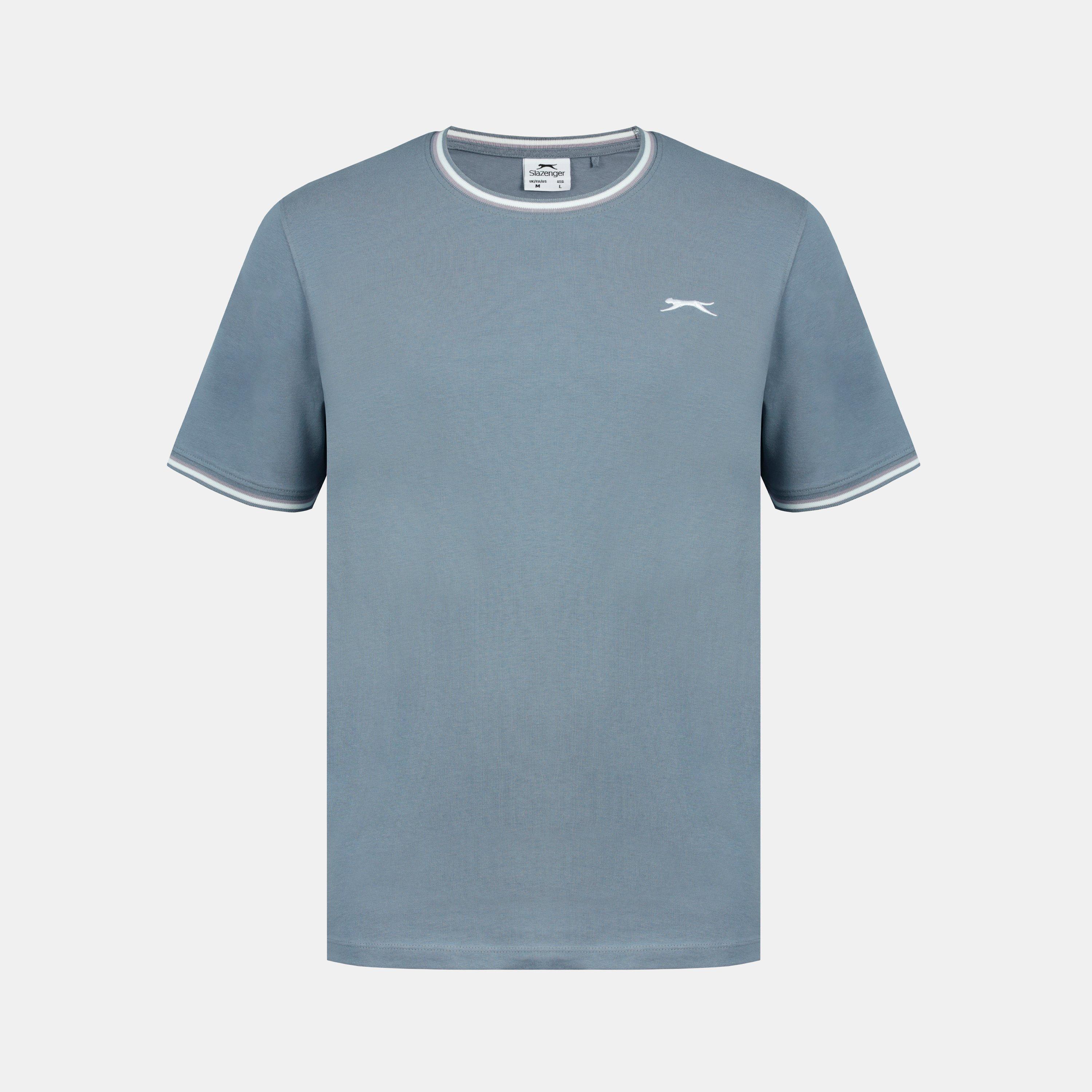 Slazenger Men's Tipped T-Shirt - Slate Blue - S