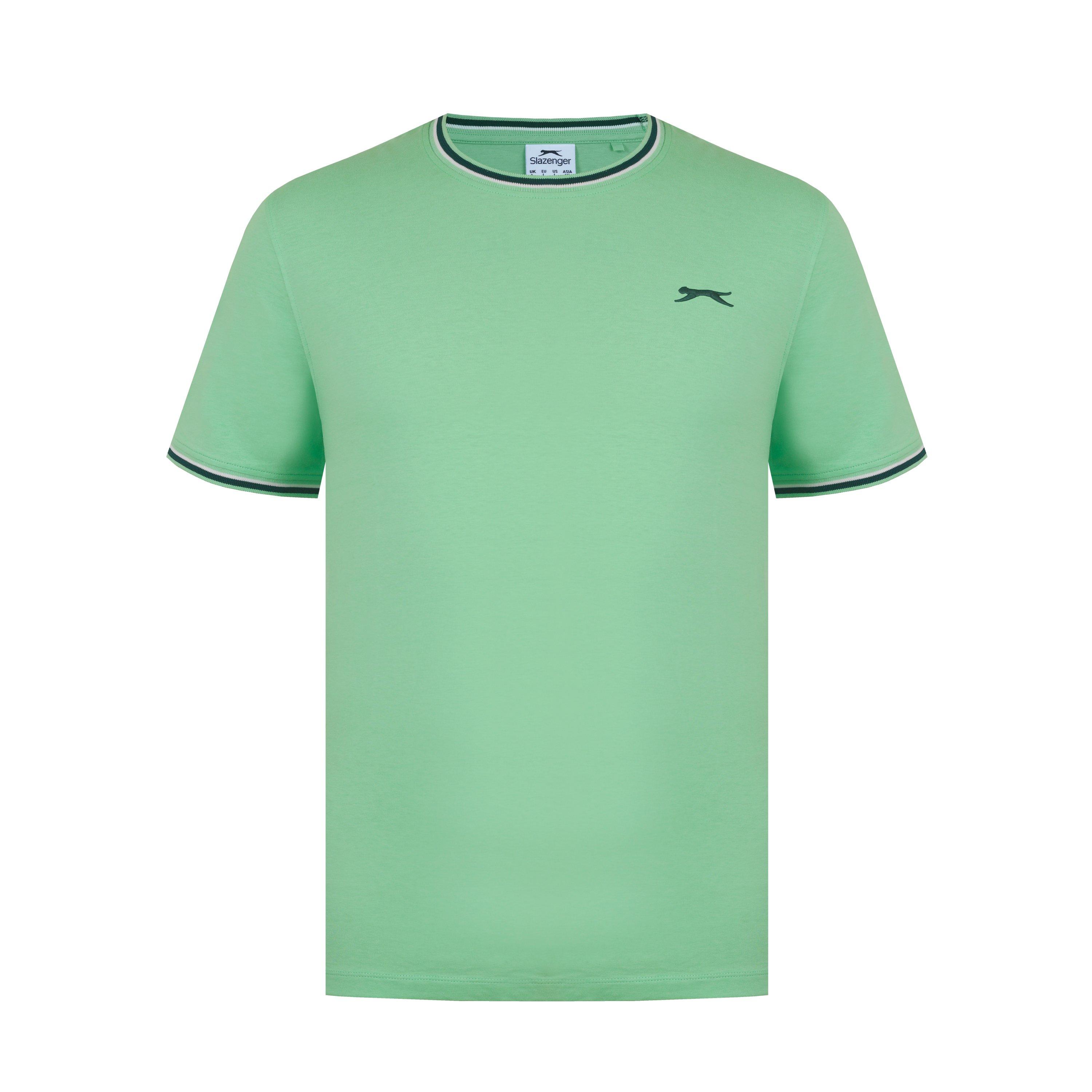 Slazenger Men's Tipped T-Shirt - Bright Green - S