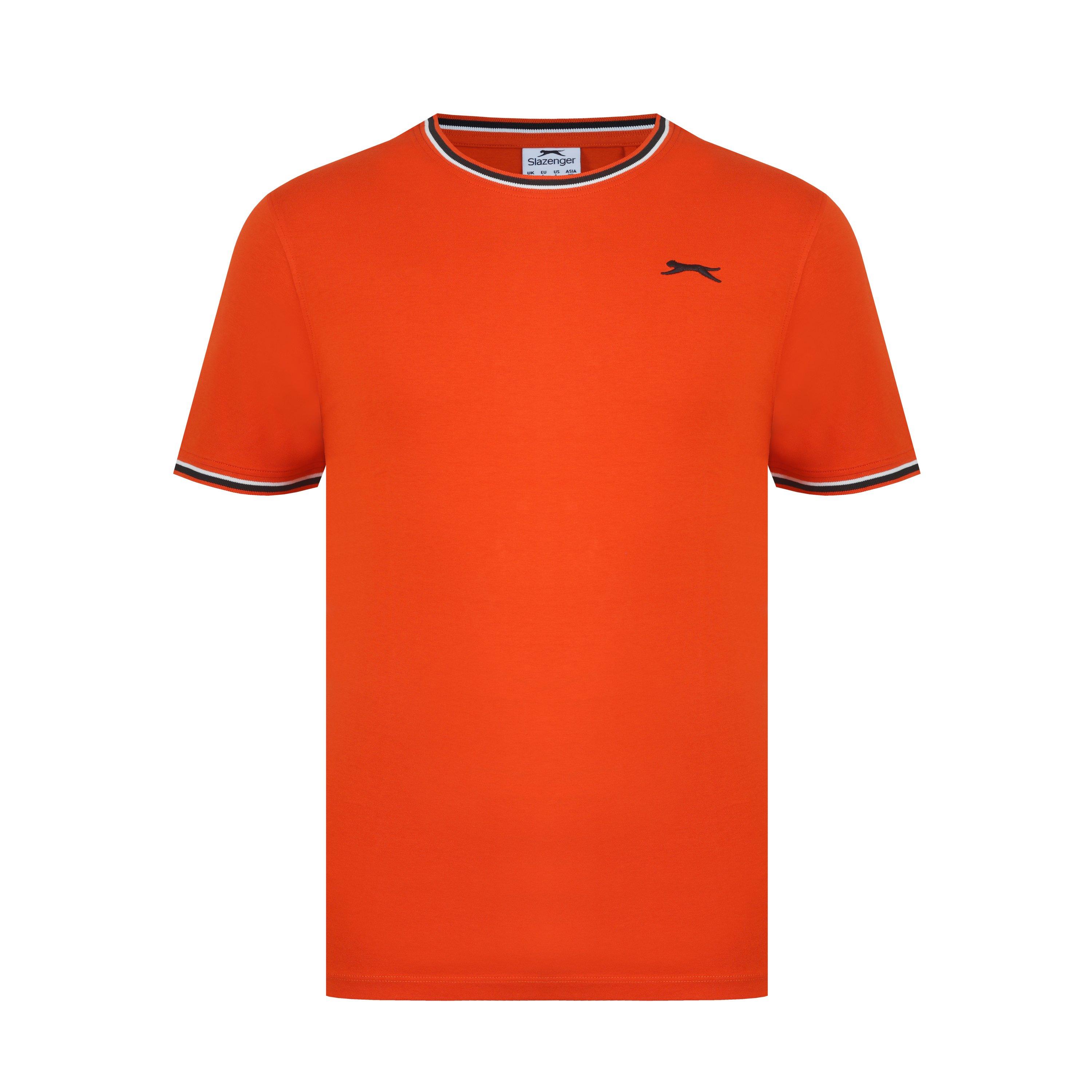 Slazenger Men's Tipped T-Shirt - Spicy Orange - XL