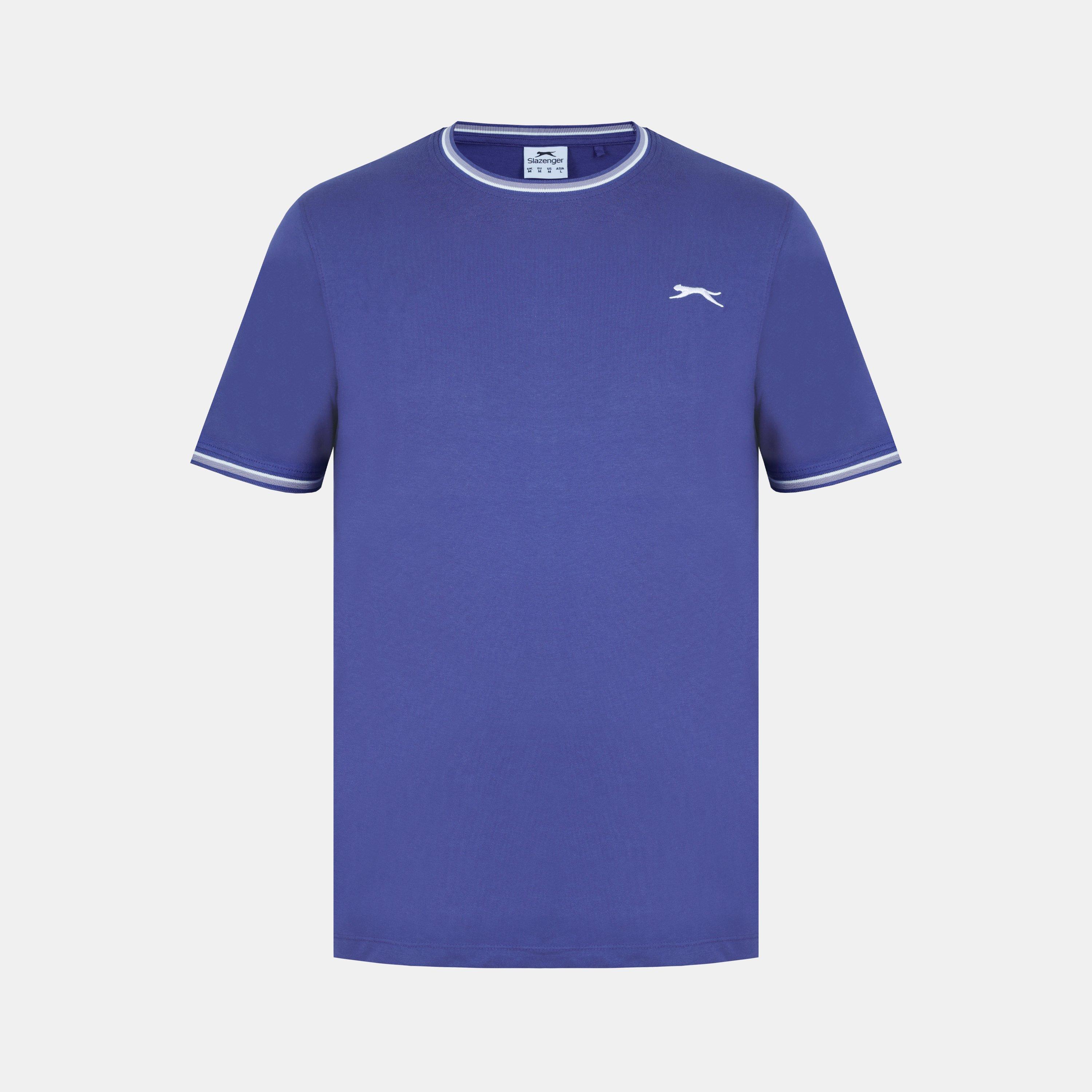 Slazenger Men's Tipped T-Shirt - Bluebell - M