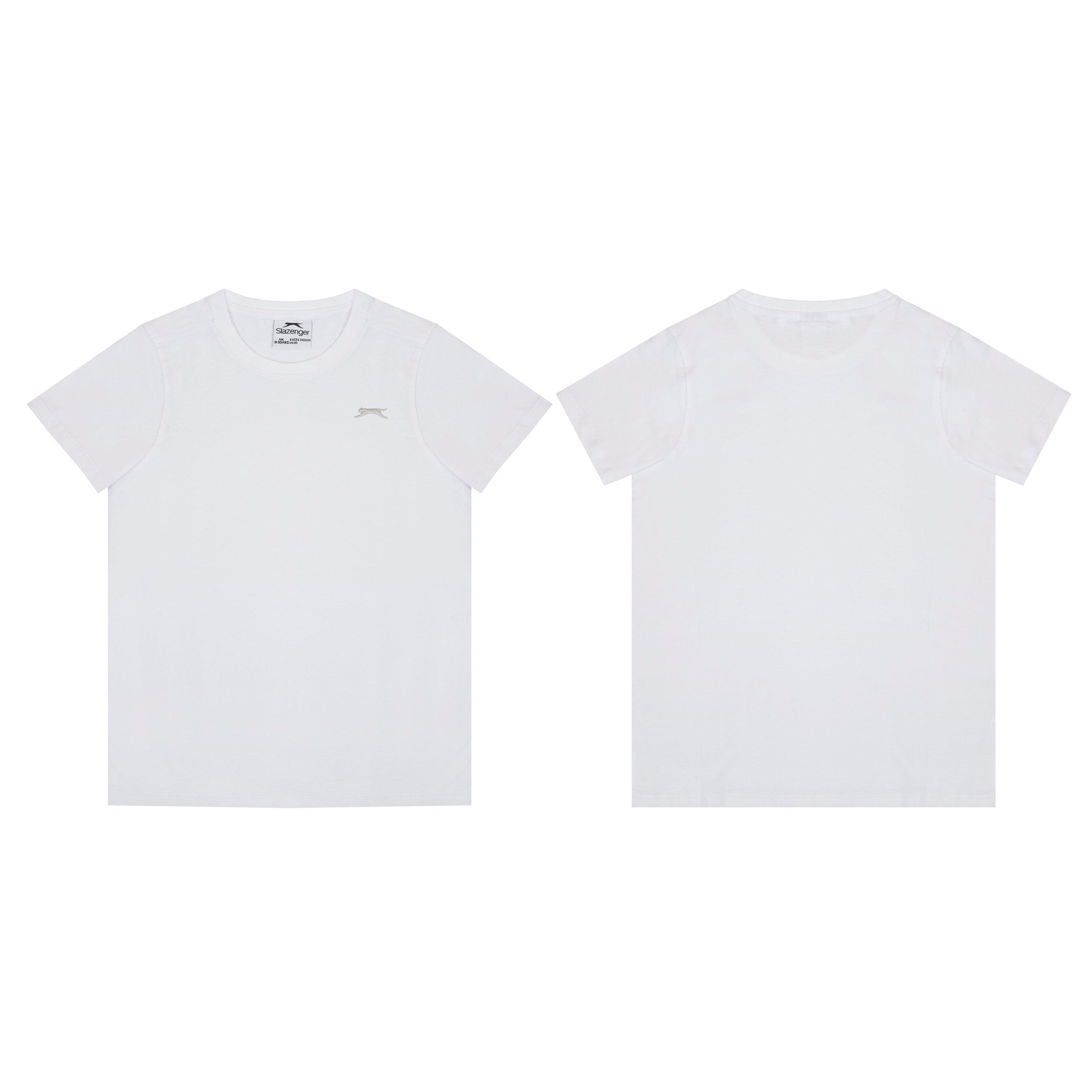 White - Slazenger - Junior Boys Plain Tee shirt - 3