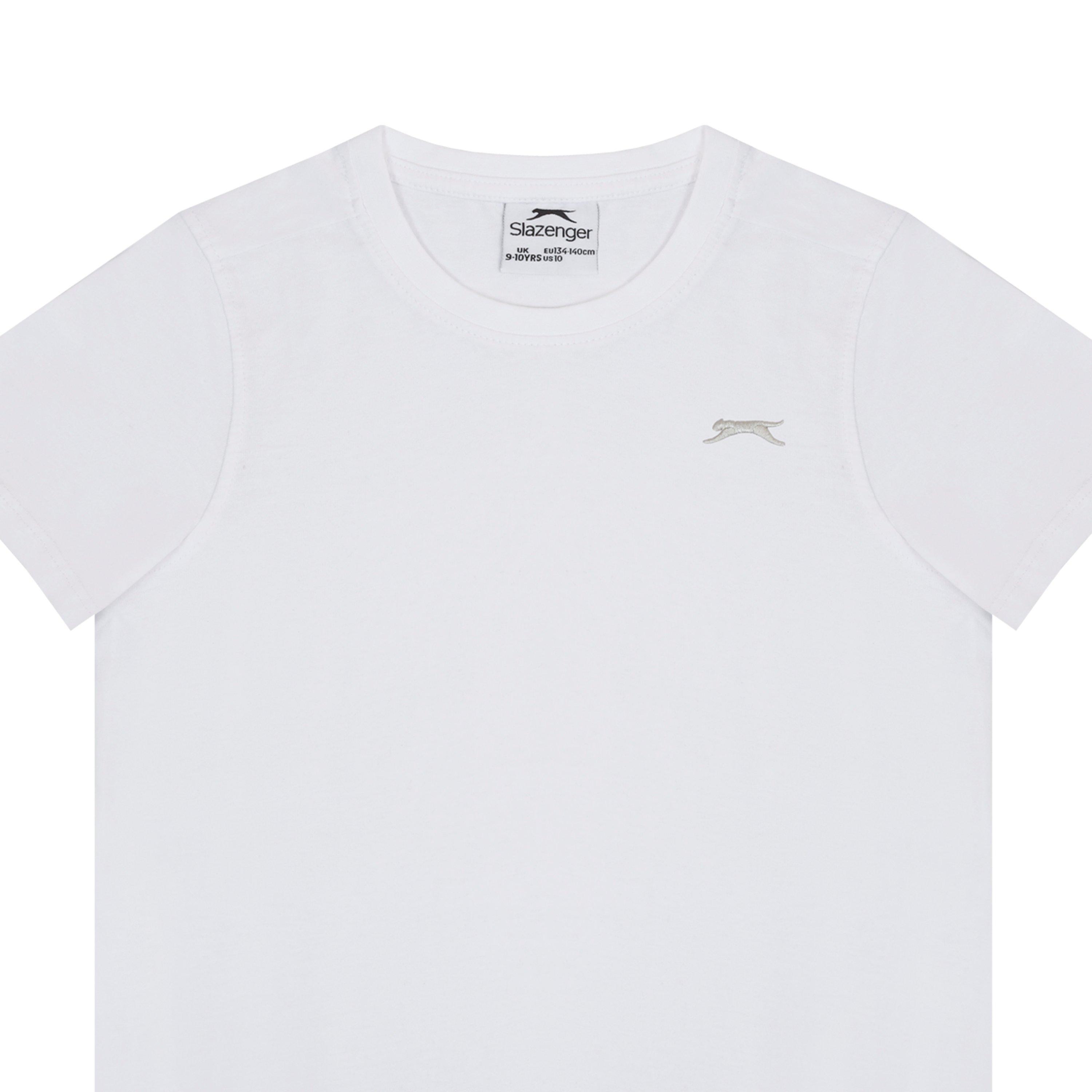 White - Slazenger - Junior Boys Plain Tee shirt - 4