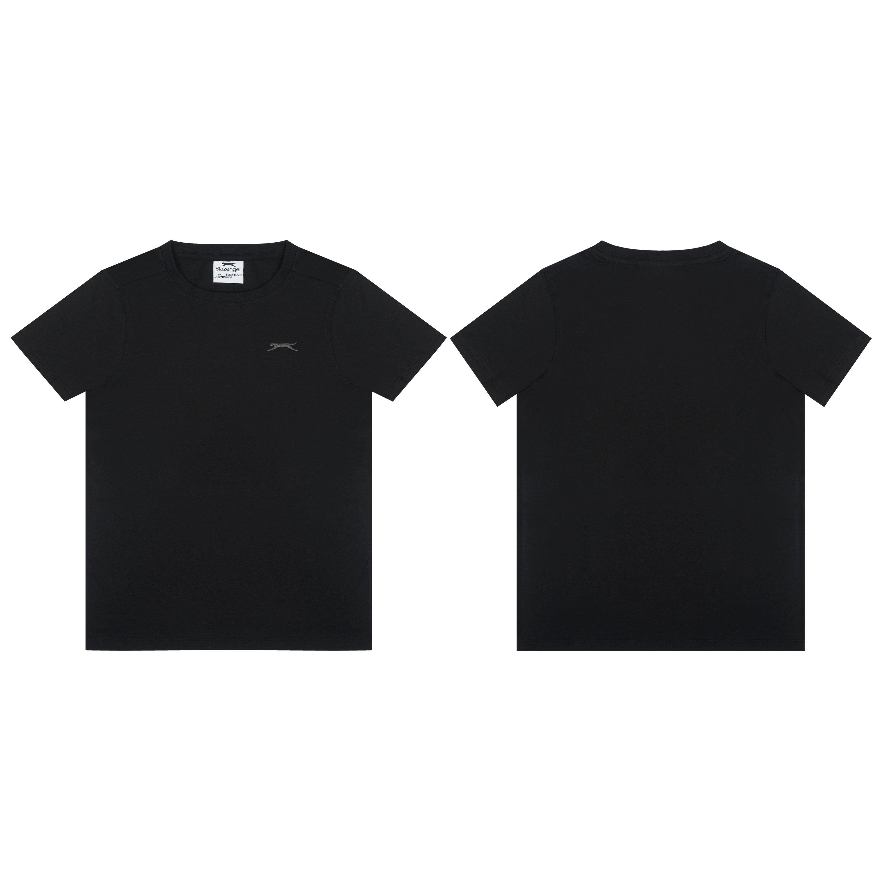 Black - Slazenger - Junior Boys Plain Tee shirt - 3