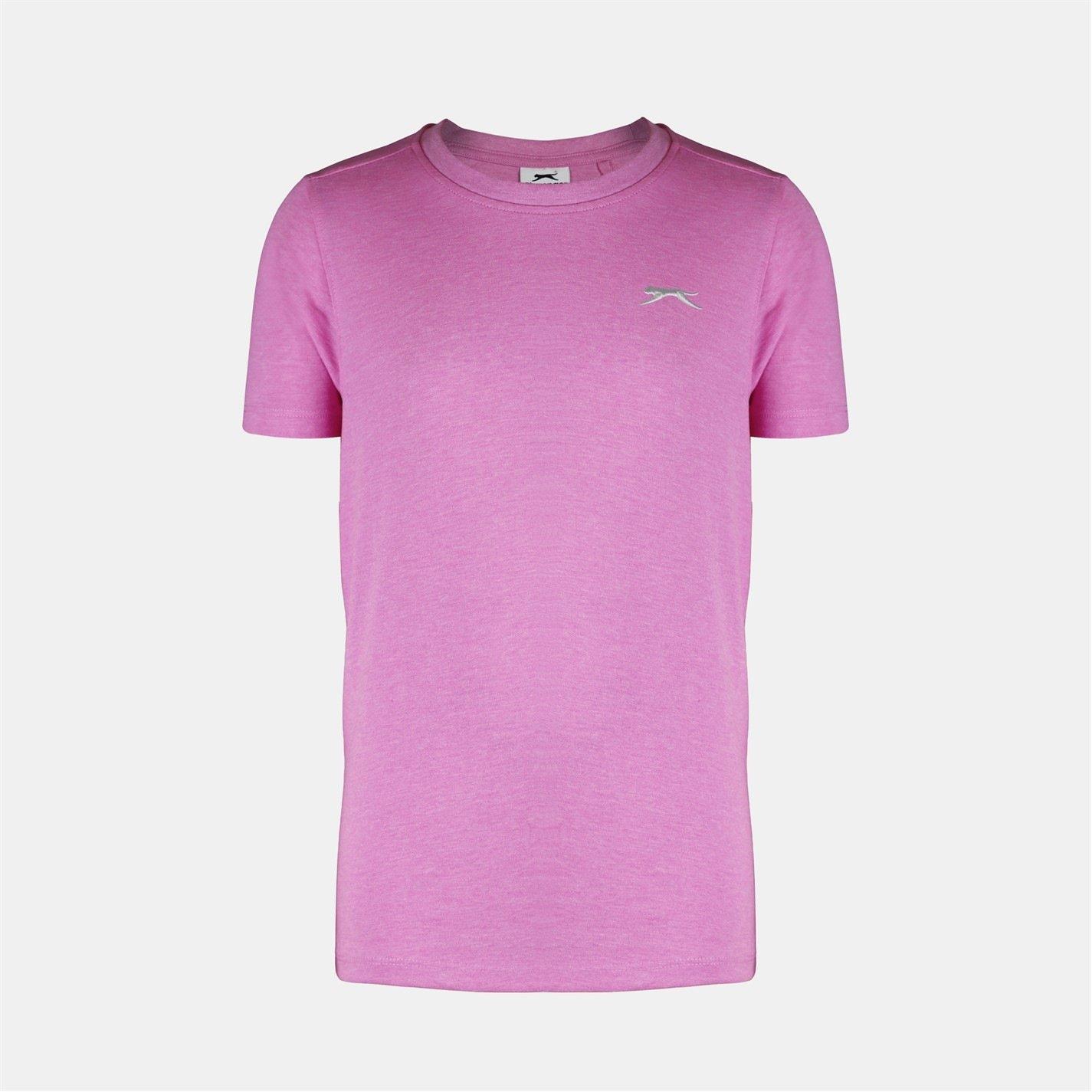Slazenger Boys Junior Plain Tee Shirt - Pink - 13 Yrs