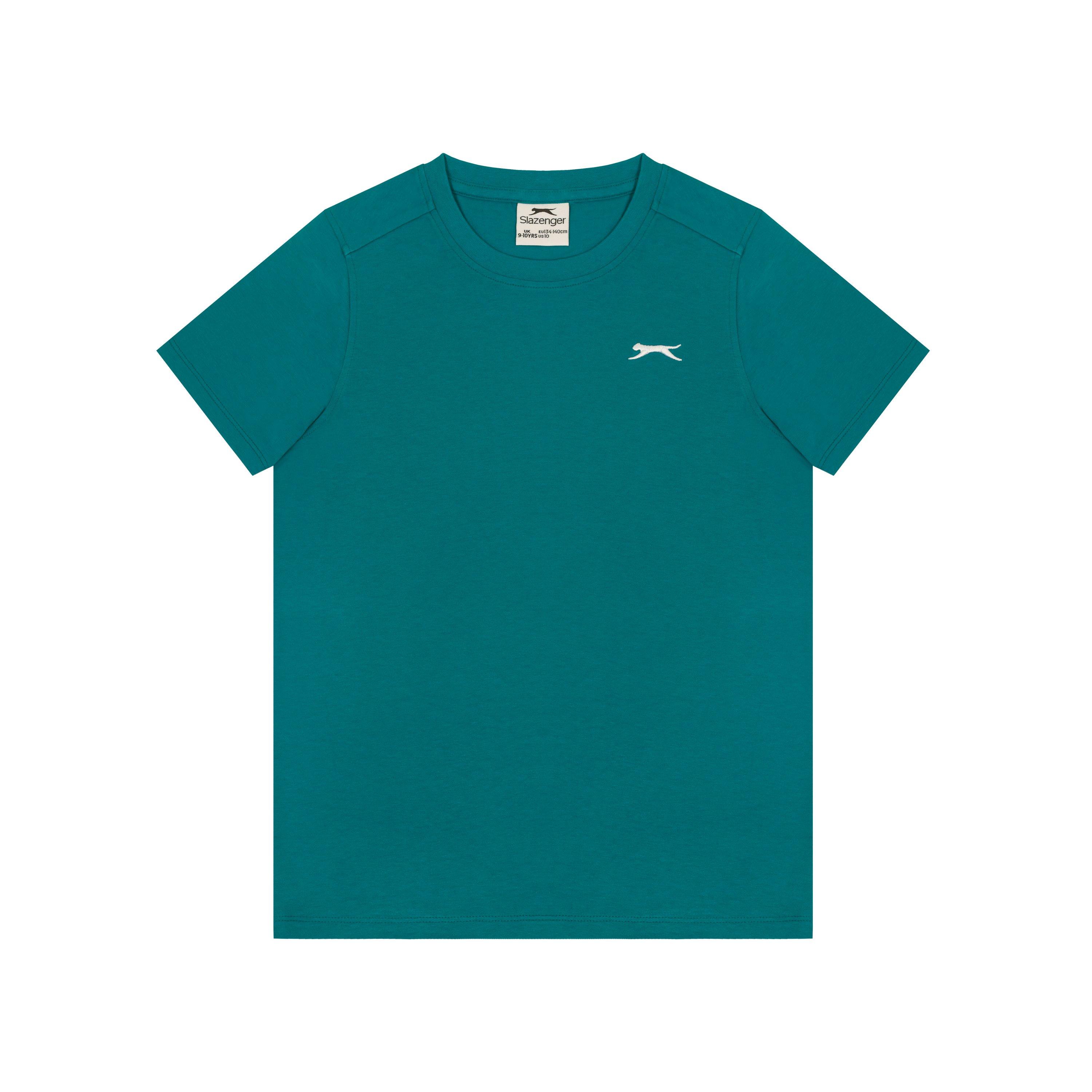 Slazenger Boys Junior Plain Tee Shirt - Teal - 13 Yrs