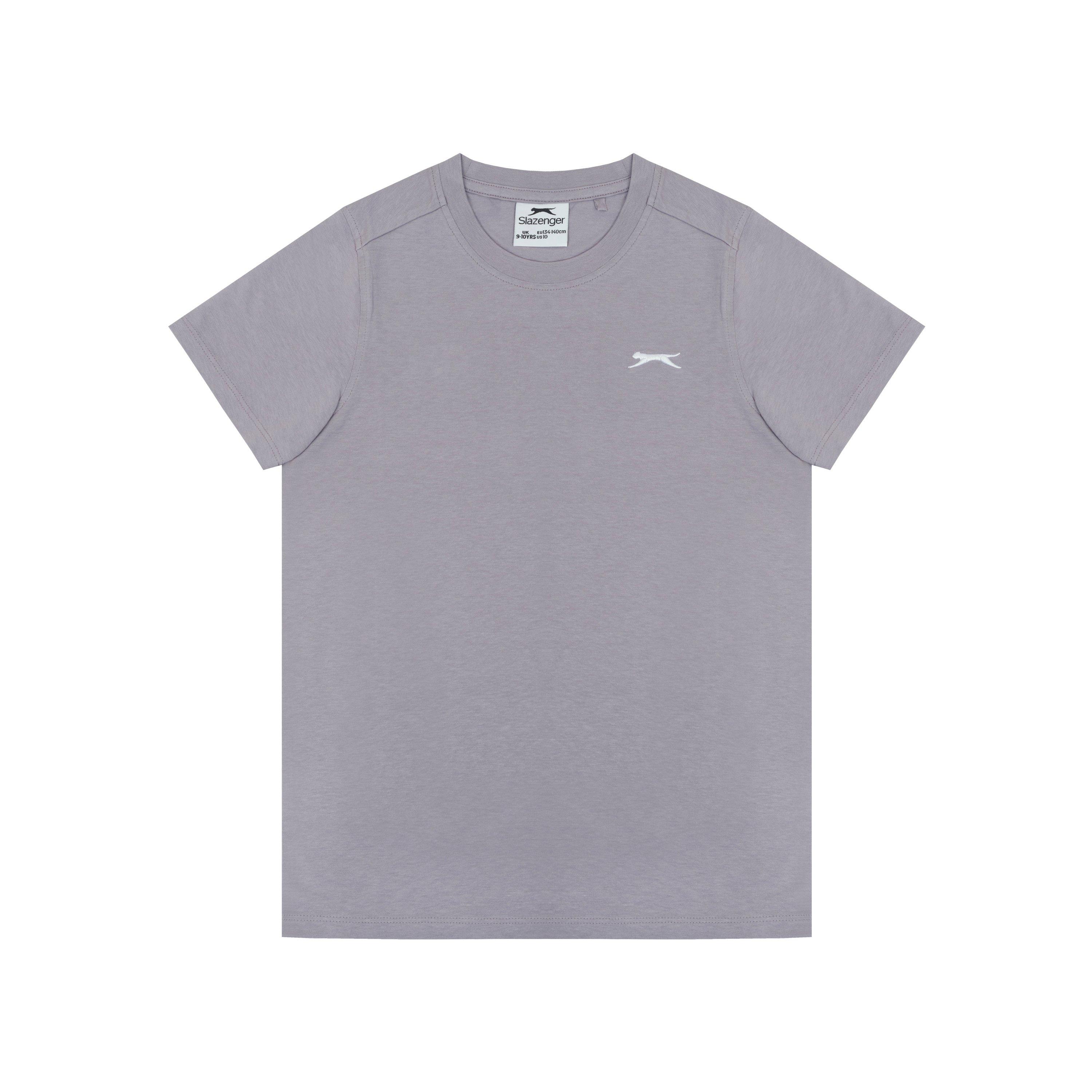 Slazenger Boys Junior Plain Tee Shirt - Purple - 11-12 Yrs