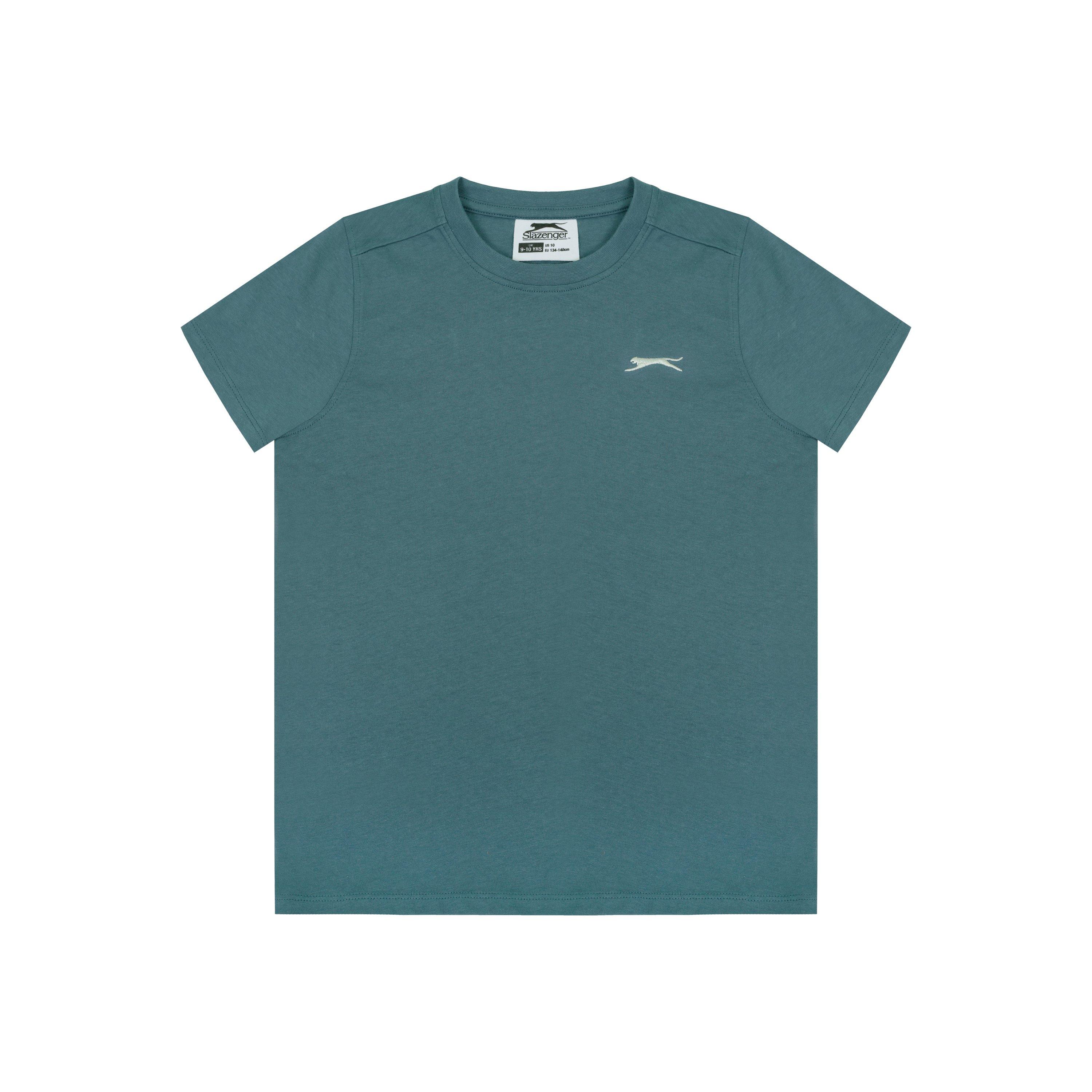 Slazenger Boys Junior Plain Tee Shirt - Teal - 9-10 Yrs