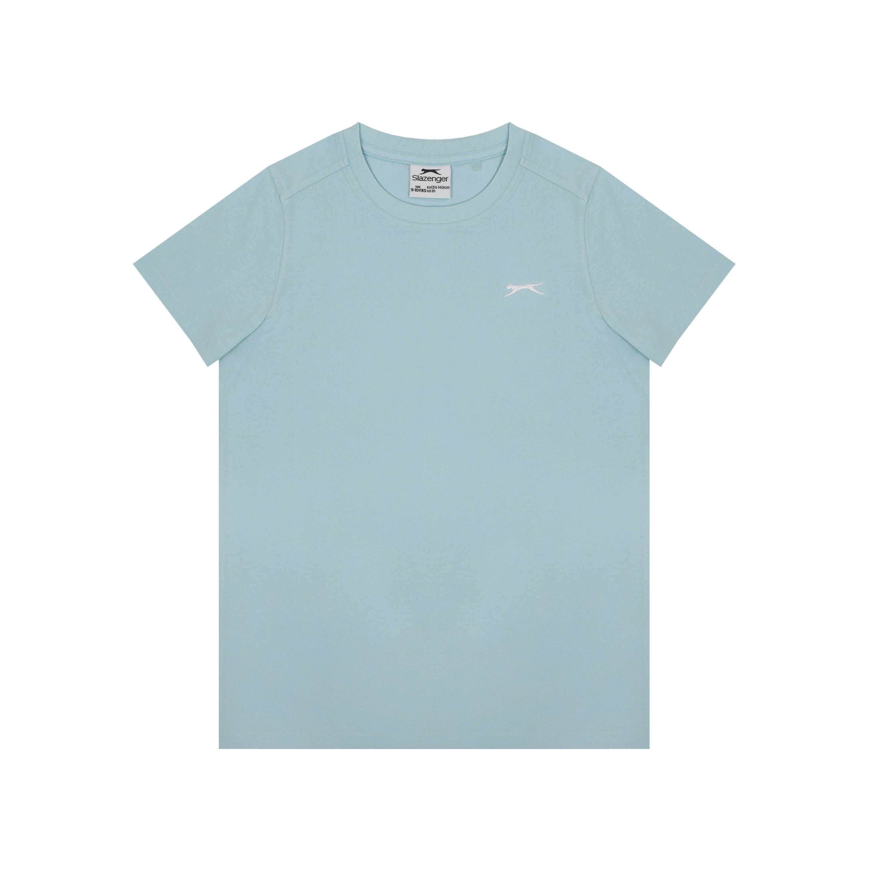Slazenger Boys Junior Plain Tee Shirt - Powder Blue - 11-12 Yrs